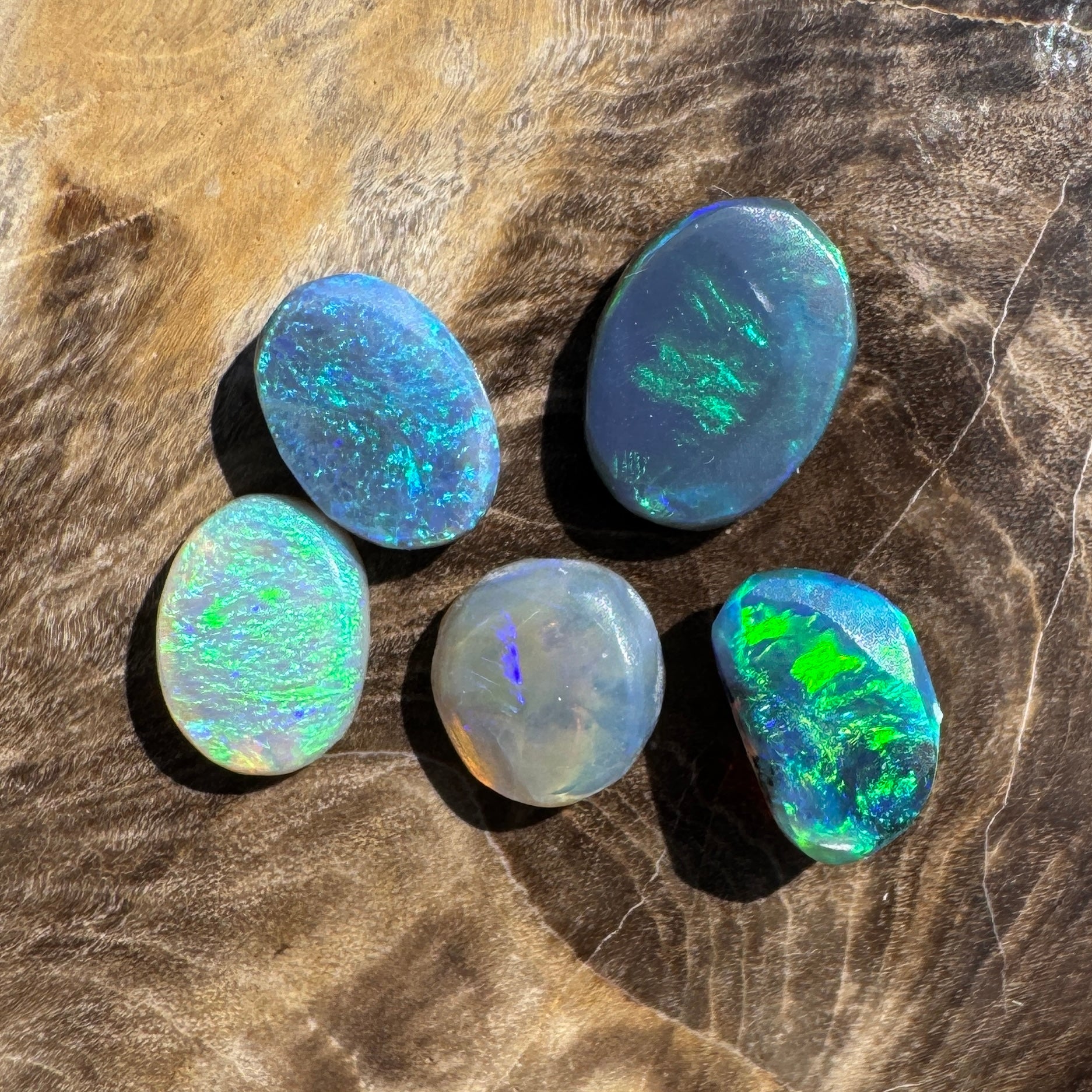 3.6CT Hand - cut Solid Australian Lightning Ridge Semi Black Opal Parcel