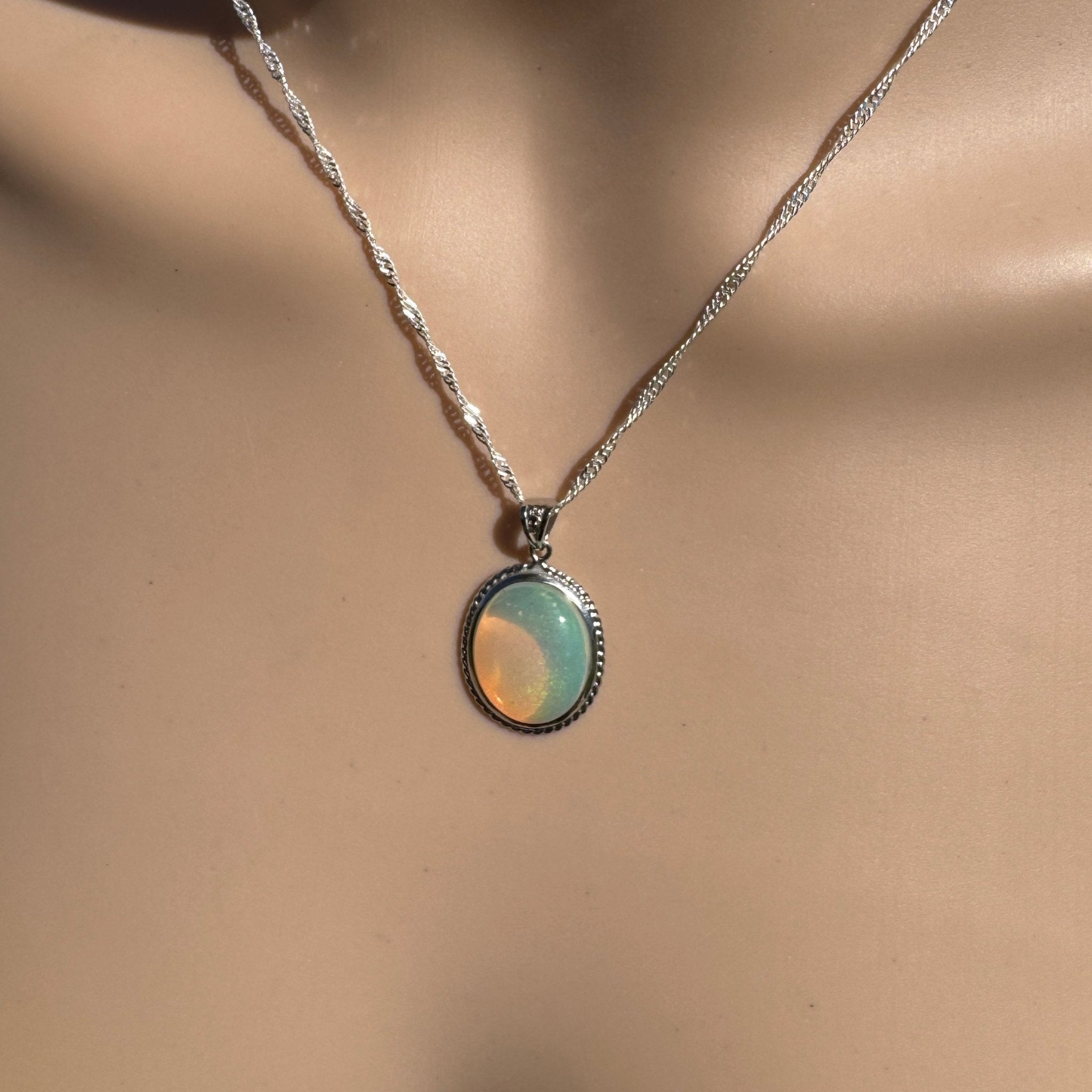 3.7ct Coober Pedy Opal Pendant Necklace ~ 'Coffin Bay Calm' | 925 Sterling Silver | Solid Australian Opal