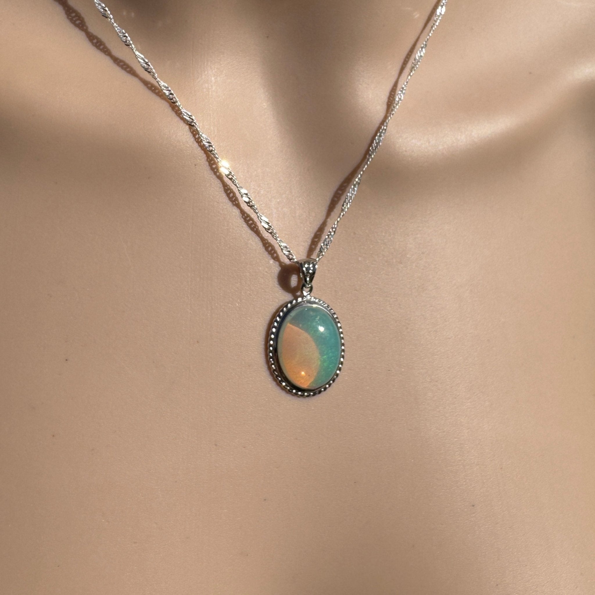 3.7ct Coober Pedy Opal Pendant Necklace ~ 'Coffin Bay Calm' | 925 Sterling Silver | Solid Australian Opal