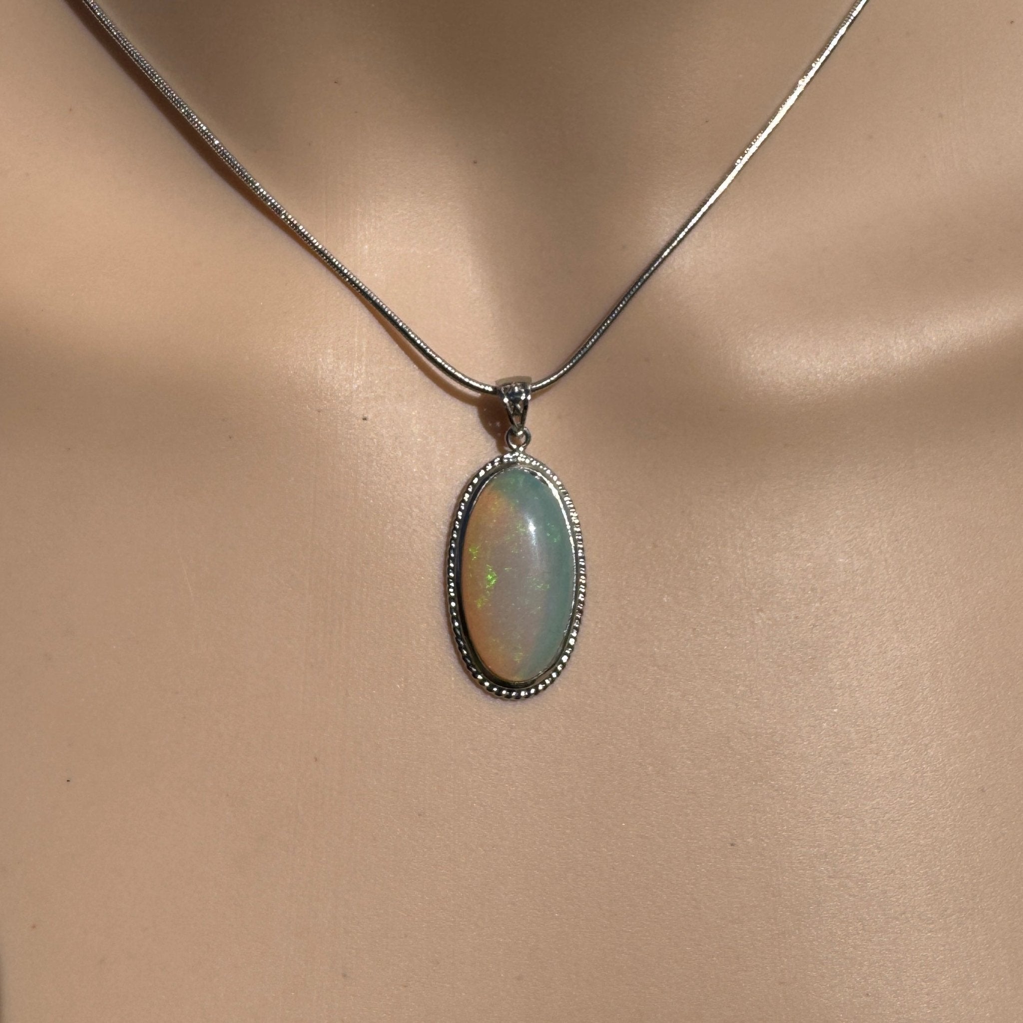 3.8ct Coober Pedy Crystal Opal Pendant Necklace ~ 'Kalbarri Blaze' | 925 Sterling Silver | Solid Australian Opal
