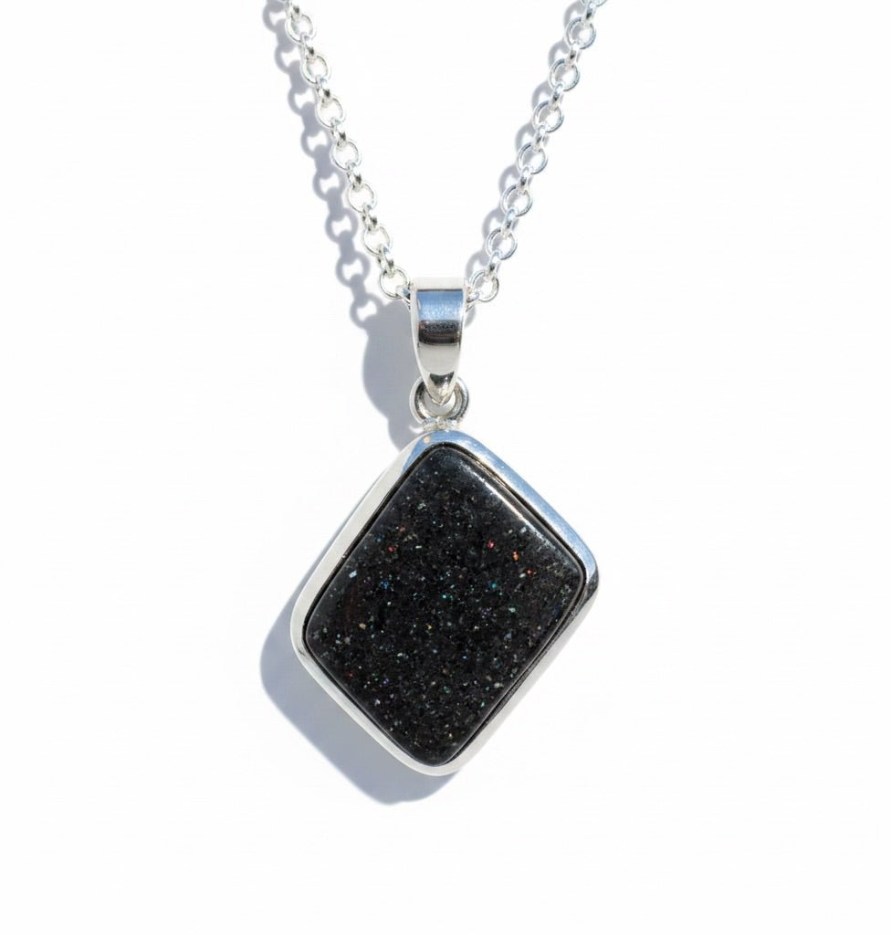 39ct Andamooka Matrix Opal Pendant Necklace | 925 Sterling Silver | Solid Australian Opal