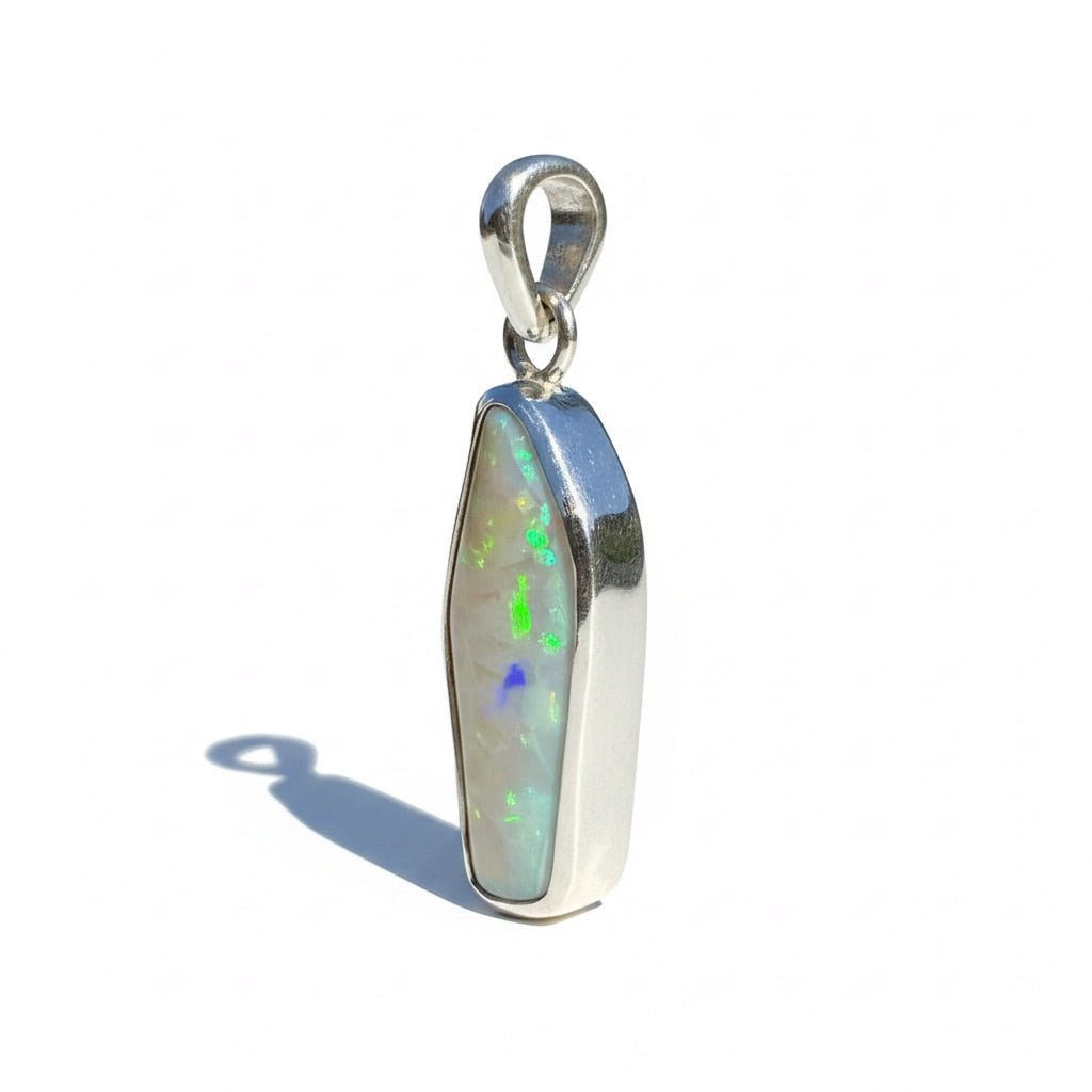 3.9ct Lightning Ridge Opal Pendant Necklace ~ 'Daintree Fire' | 925 Sterling Silver | Solid Australian Opal
