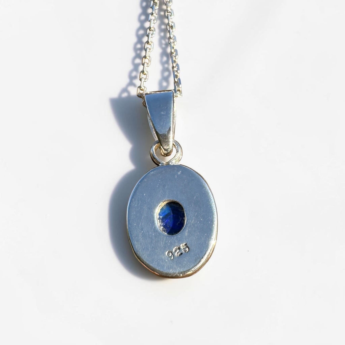 3.9ct Lightning Ridge Semi Black Opal Pendant Necklace ~ 'Walgett Blue' | 925 Sterling Silver | Solid Australian Opal