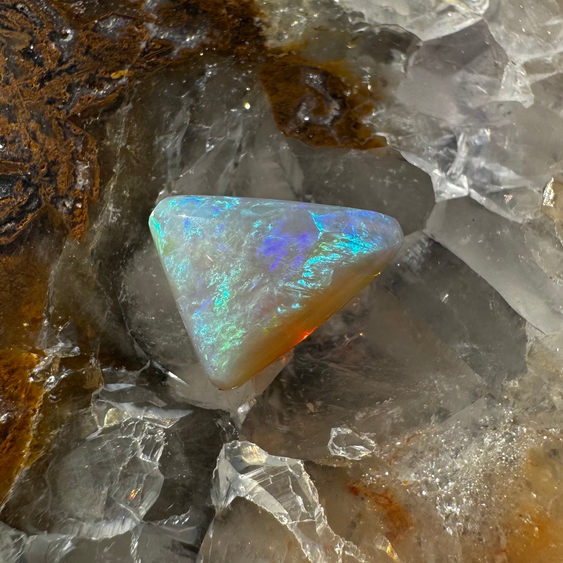 Australian Crystal Crystal Opal 3.7carat Solid Hand Cut Luxury - Iona Opal Australia