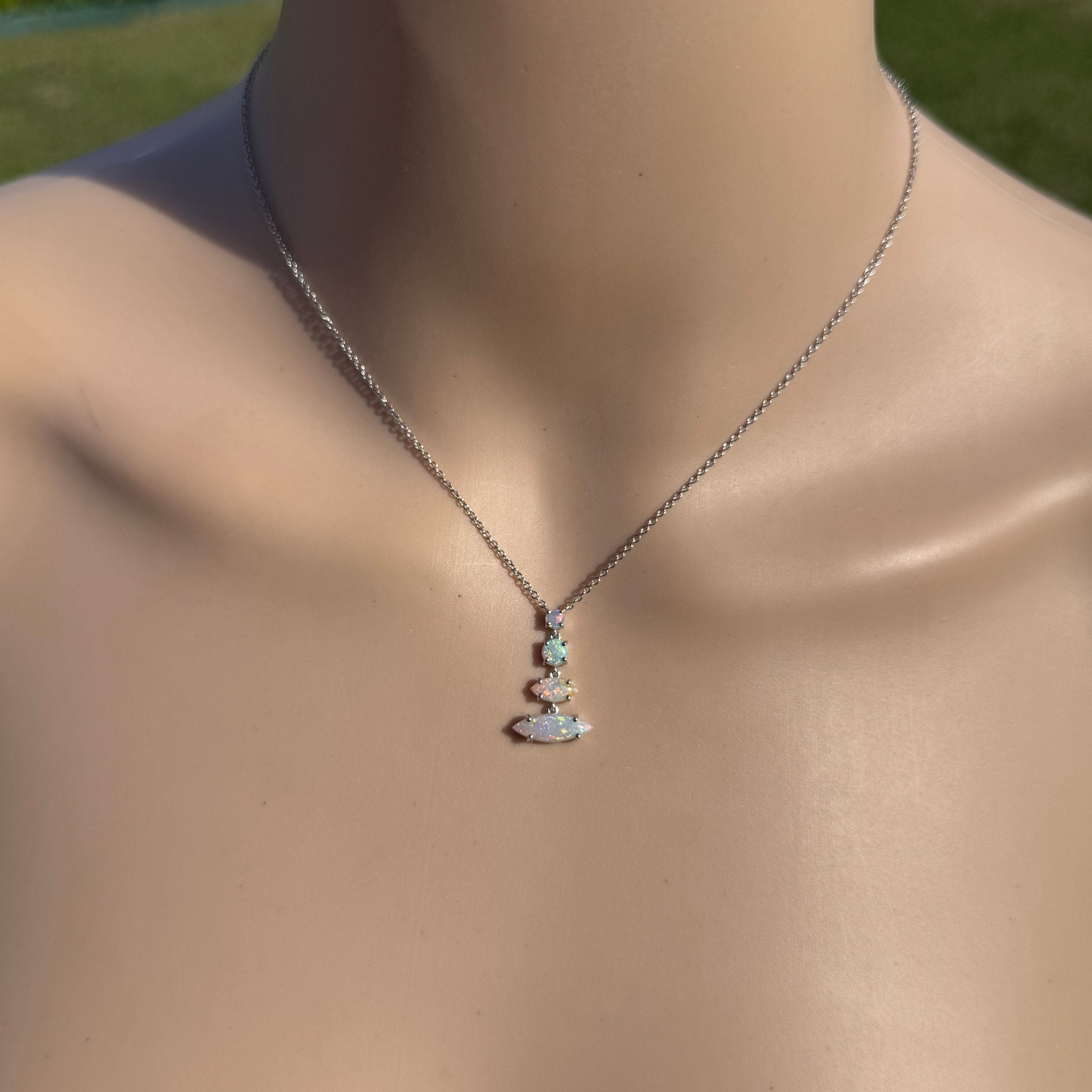 3ct Coober Pedy Opal Pendant Necklace ~ 'Arckaringa Rainbow' | 925 Sterling Silver | Solid Australian Opal