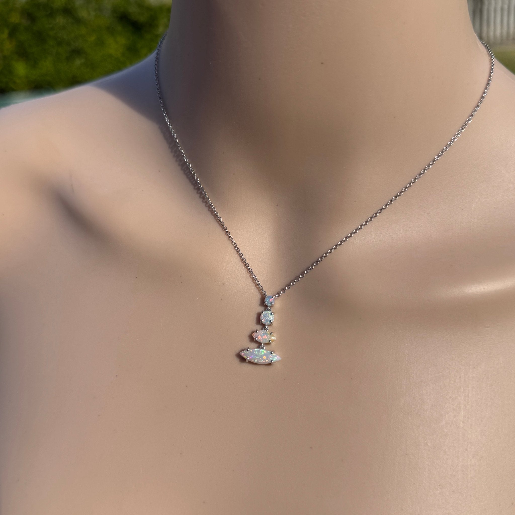 3ct Coober Pedy Opal Pendant Necklace ~ 'Arckaringa Rainbow' | 925 Sterling Silver | Solid Australian Opal