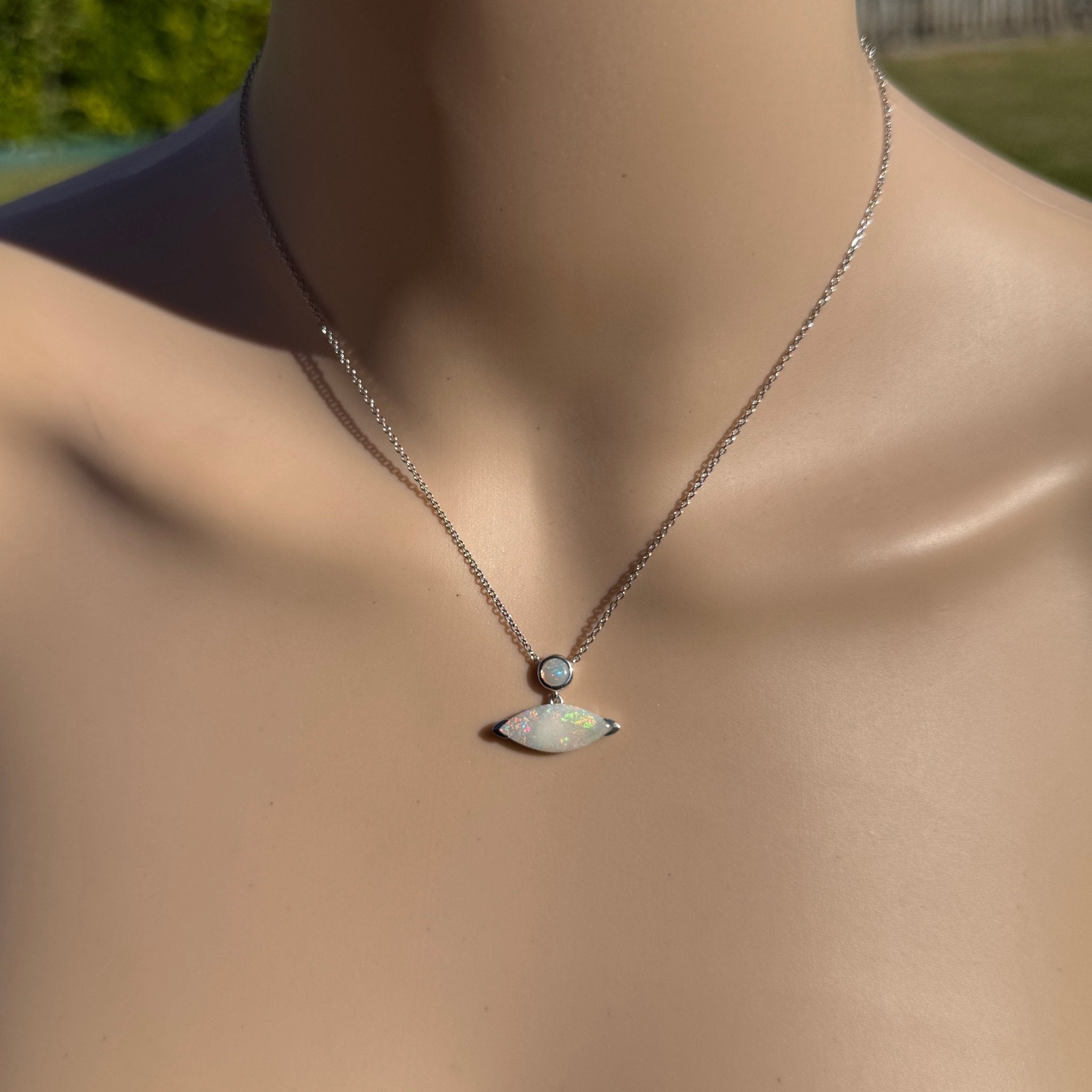 3ct Coober Pedy Opal Pendant Necklace ~ 'Ceduna Colourwave' | 925 Sterling Silver | Solid Australian Opal
