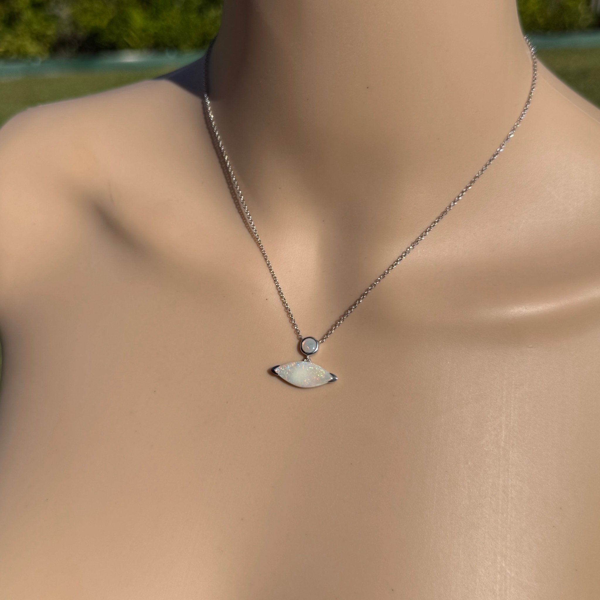 3ct Coober Pedy Opal Pendant Necklace ~ 'Ceduna Colourwave' | 925 Sterling Silver | Solid Australian Opal