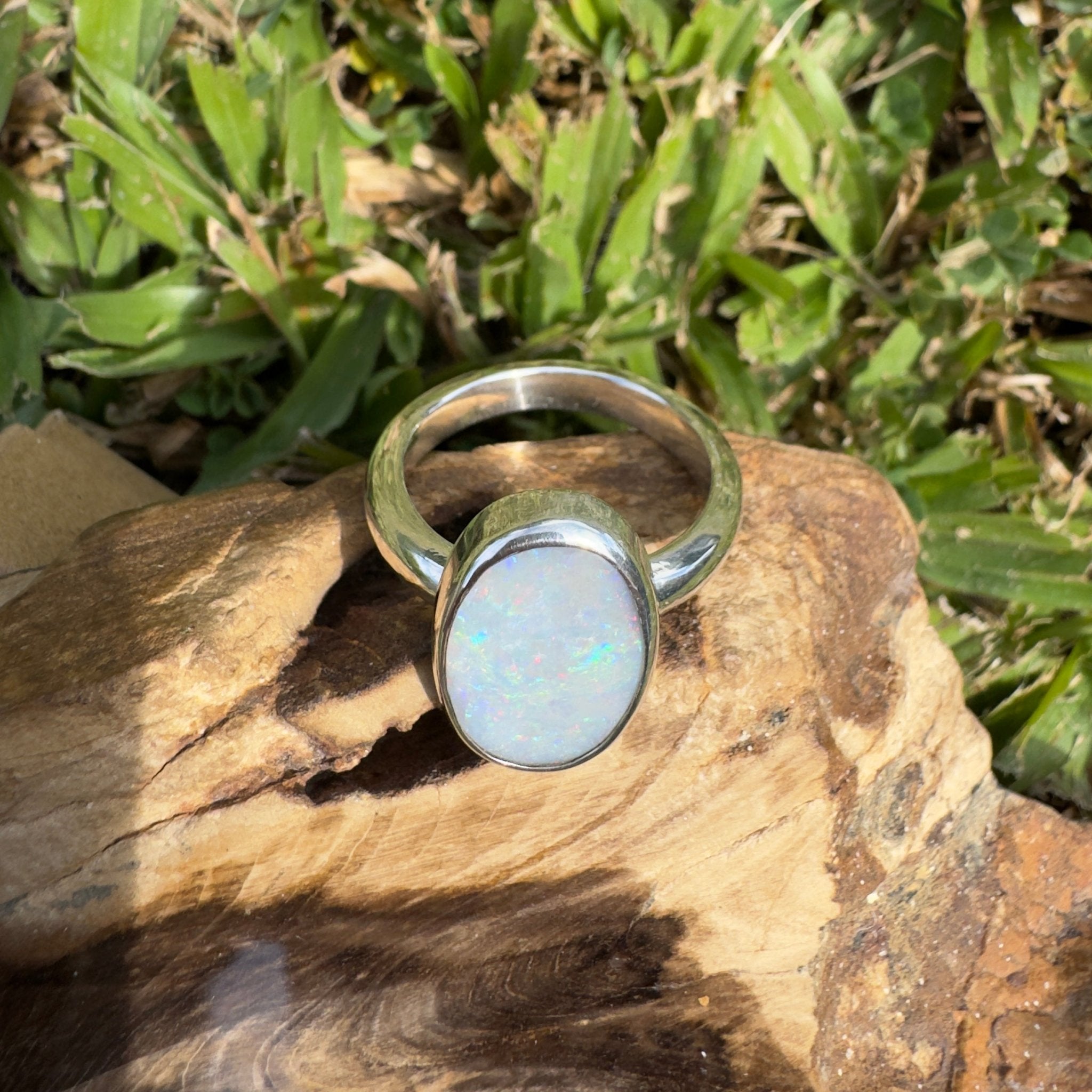 3ct Lightning Ridge Opal Ring ~ 'Richmond Range Prism' | 925 Sterling Silver | Solid Australian Opal