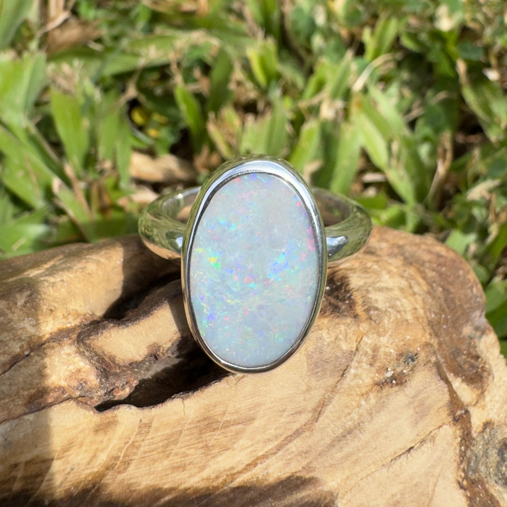 3ct Lightning Ridge Opal Ring ~ 'Richmond Range Prism' | 925 Sterling Silver | Solid Australian Opal