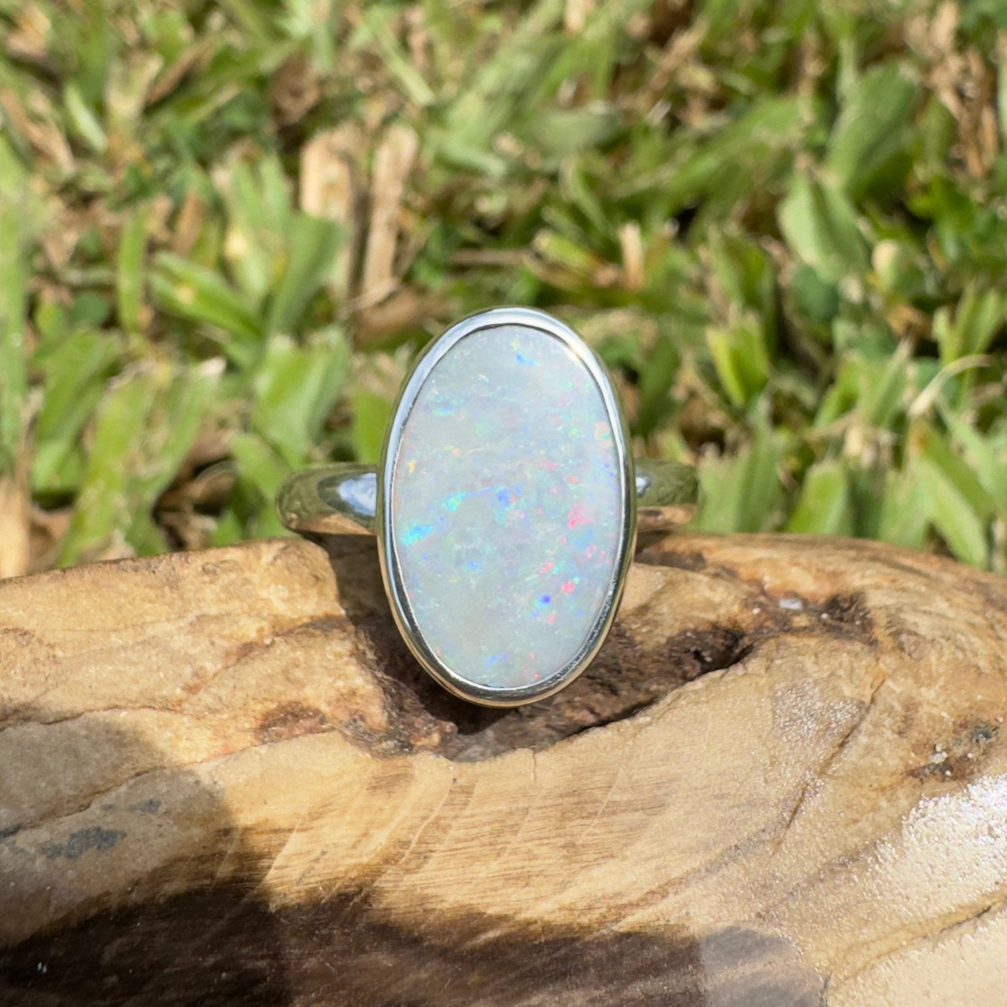 3ct Lightning Ridge Opal Ring ~ 'Richmond Range Prism' | 925 Sterling Silver | Solid Australian Opal