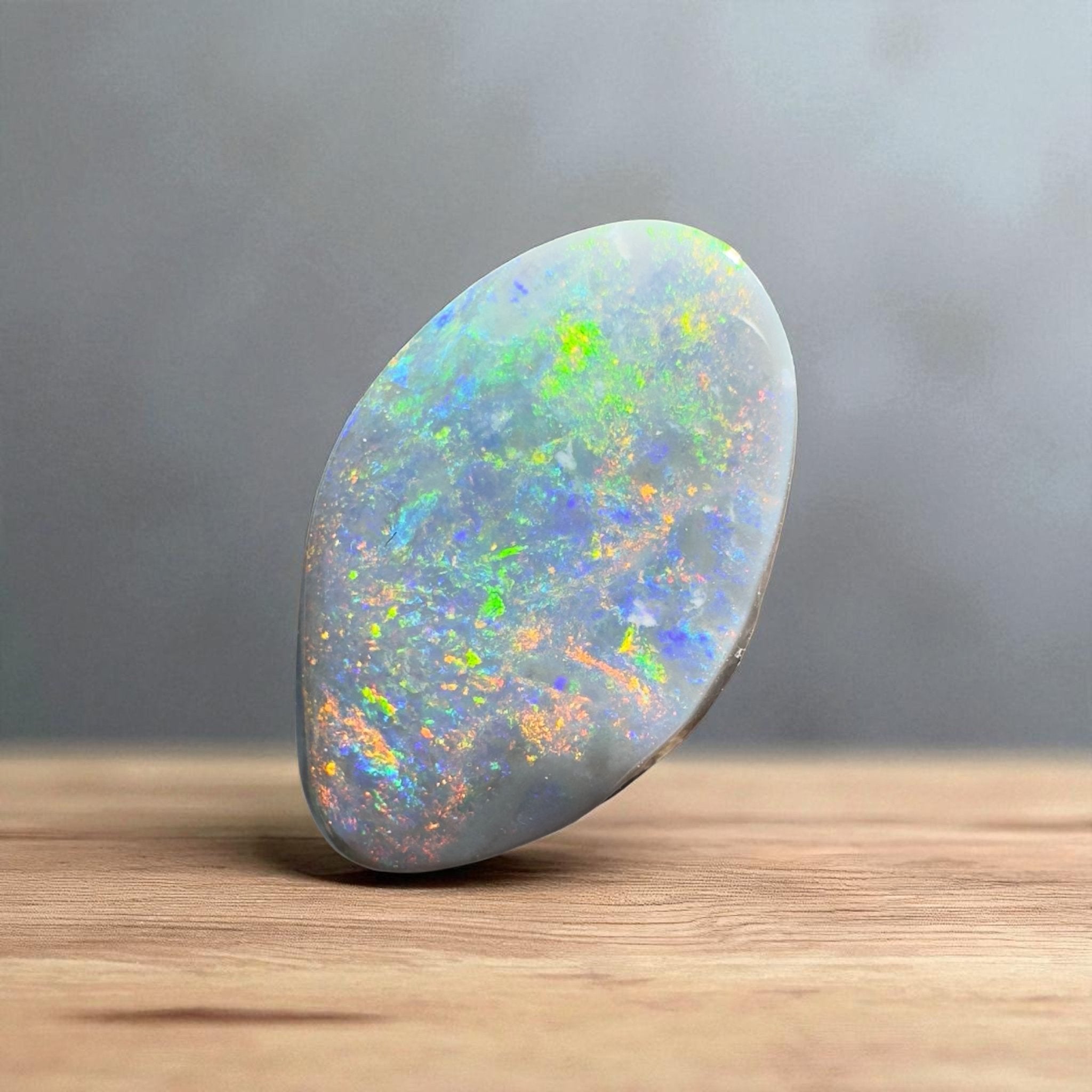 4.1ct Hand - carved Solid Lightning Ridge Semi Black Opal