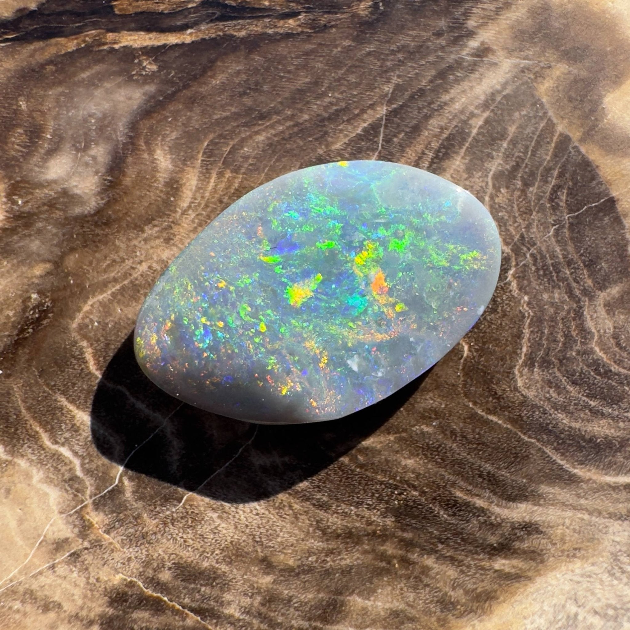 4.1ct Hand - carved Solid Lightning Ridge Semi Black Opal