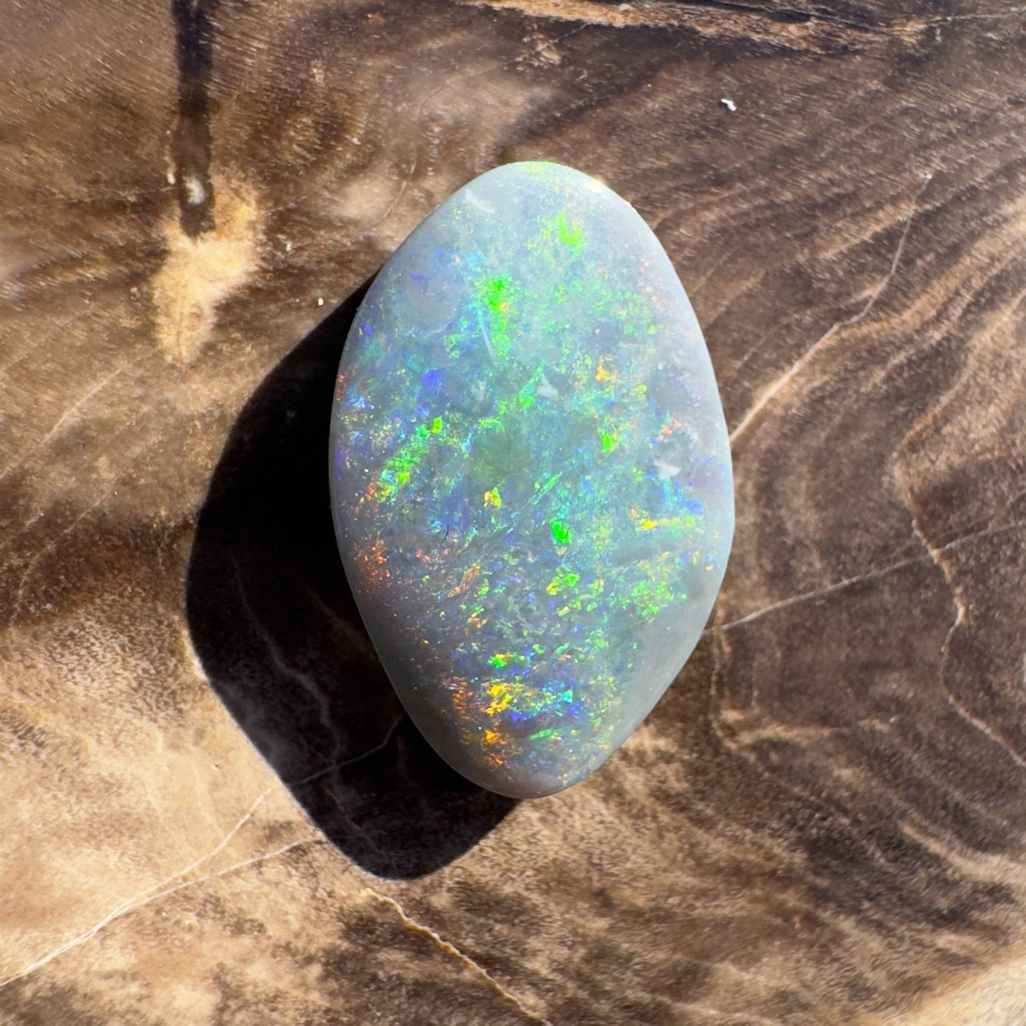 4.1ct Hand - carved Solid Lightning Ridge Semi Black Opal