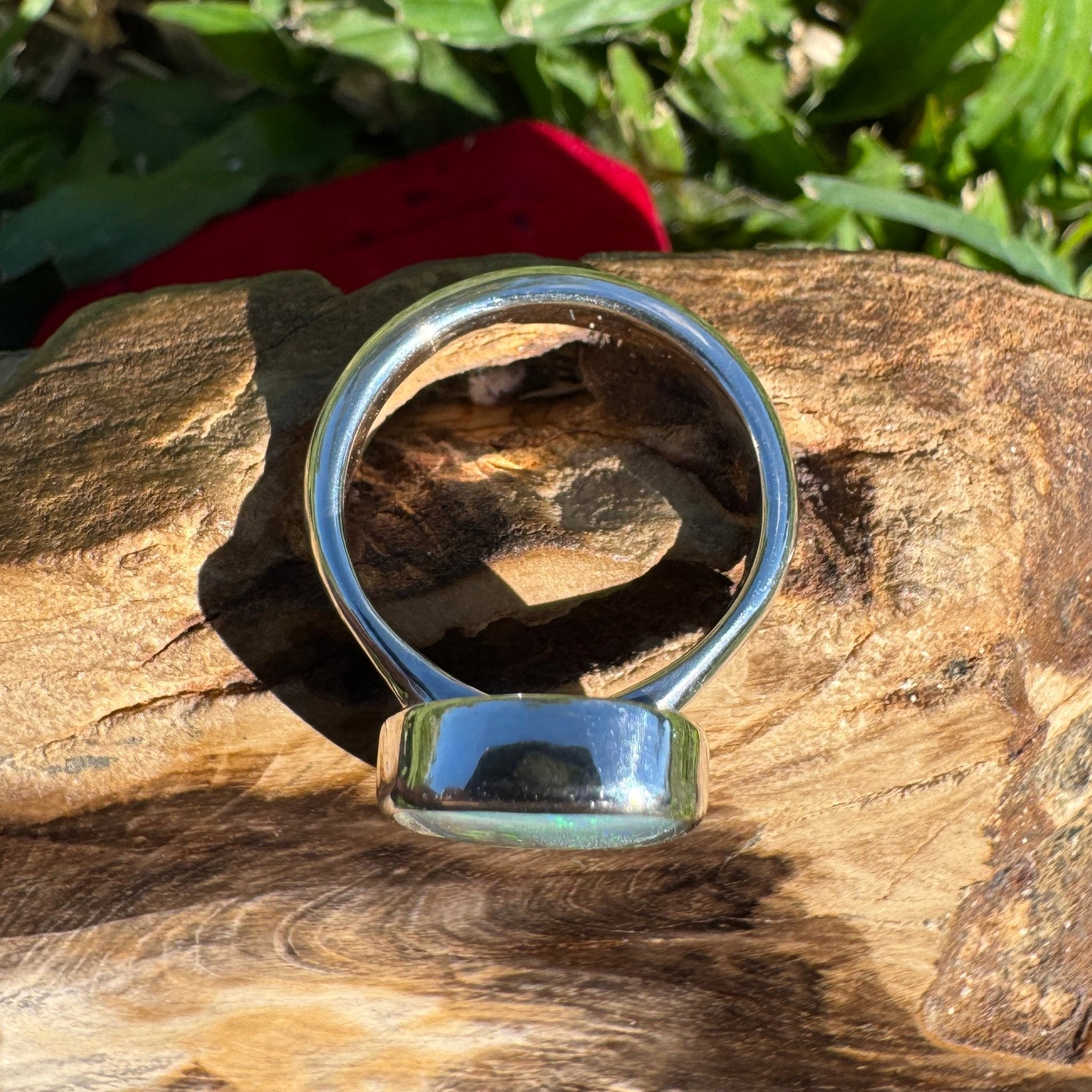 4.4ct Australian Solid Lightning Ridge Opal Silver Ring ~ 'Warrnambool Wave' | 925 Sterling Silver | Solid Australian Opal