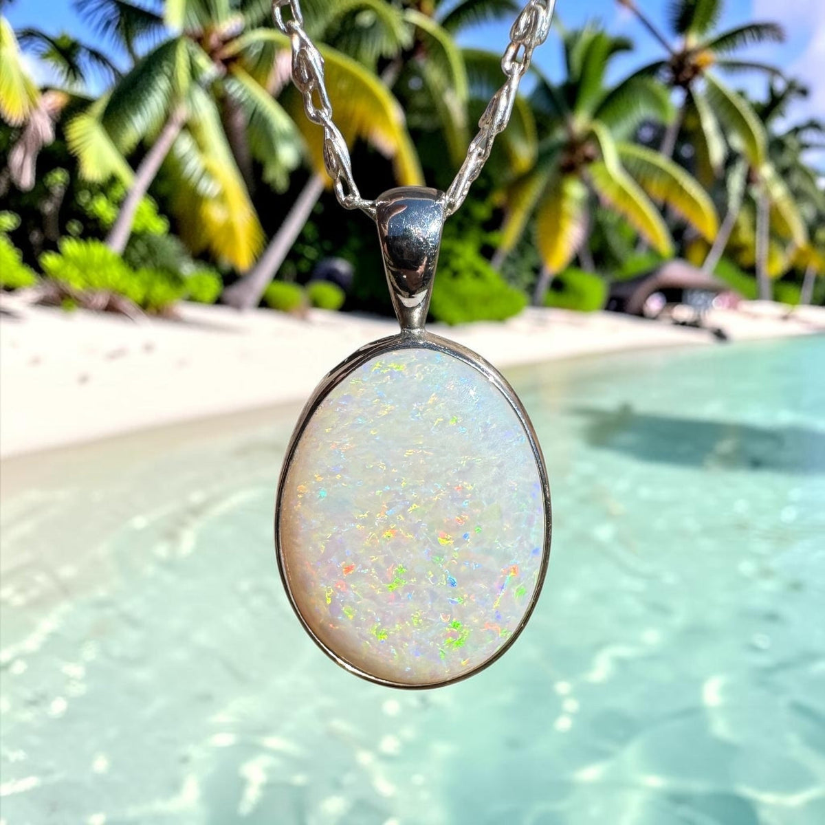 4.5ct Coober Pedy Opal Pendant Necklace ~ 'Wollongong Radiance' | 925 Sterling Silver | Solid Australian Opal