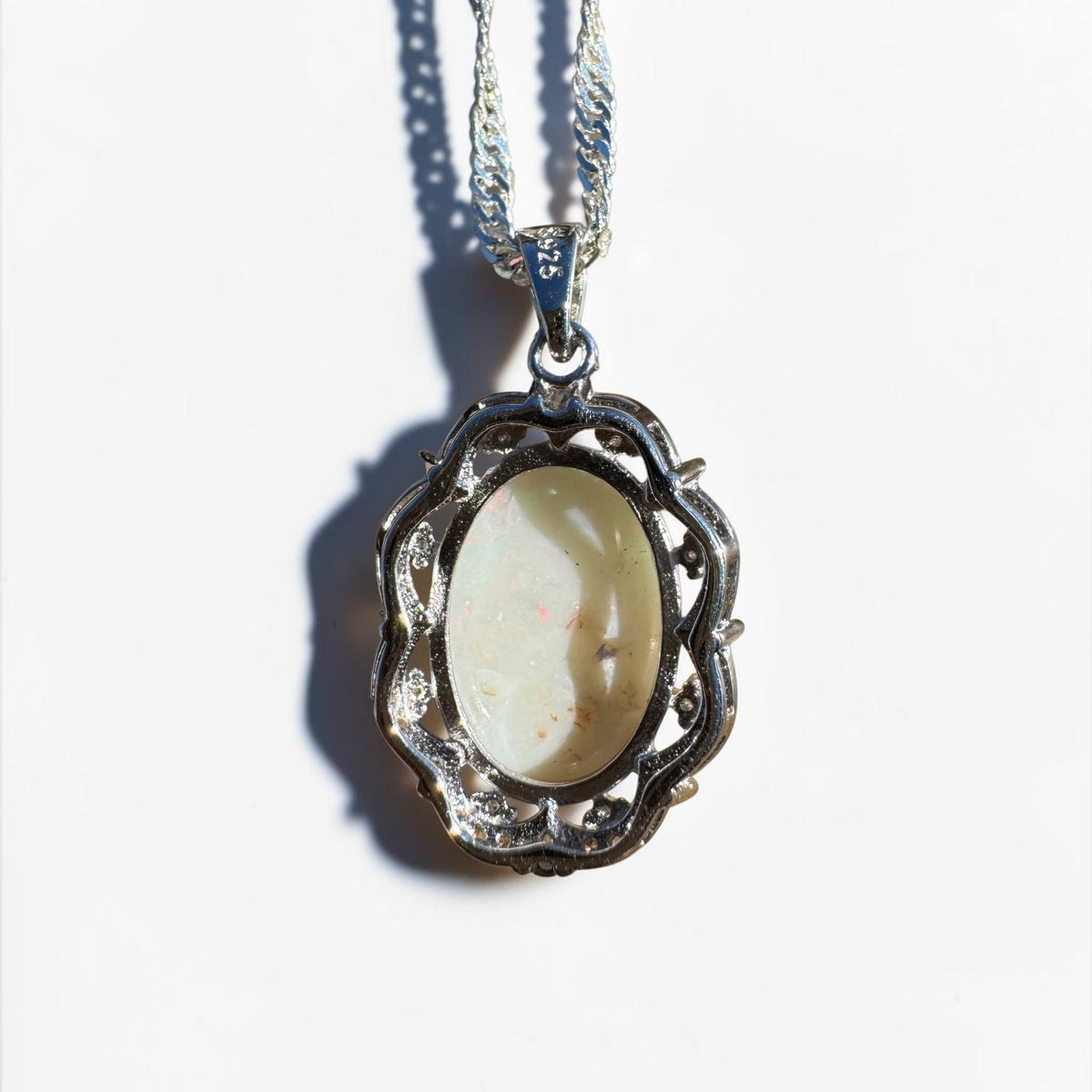 4.8ct Coober Pedy Opal Pendant Necklace ~ 'Cradle Peak Glow' | 925 Sterling Silver | Solid Australian Opal