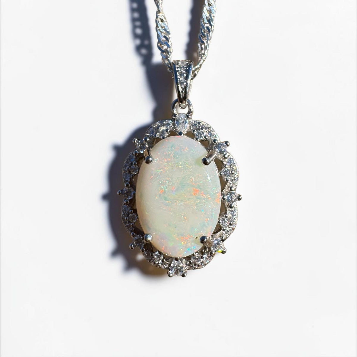 4.8ct Coober Pedy Opal Pendant Necklace ~ 'Cradle Peak Glow' | 925 Sterling Silver | Solid Australian Opal
