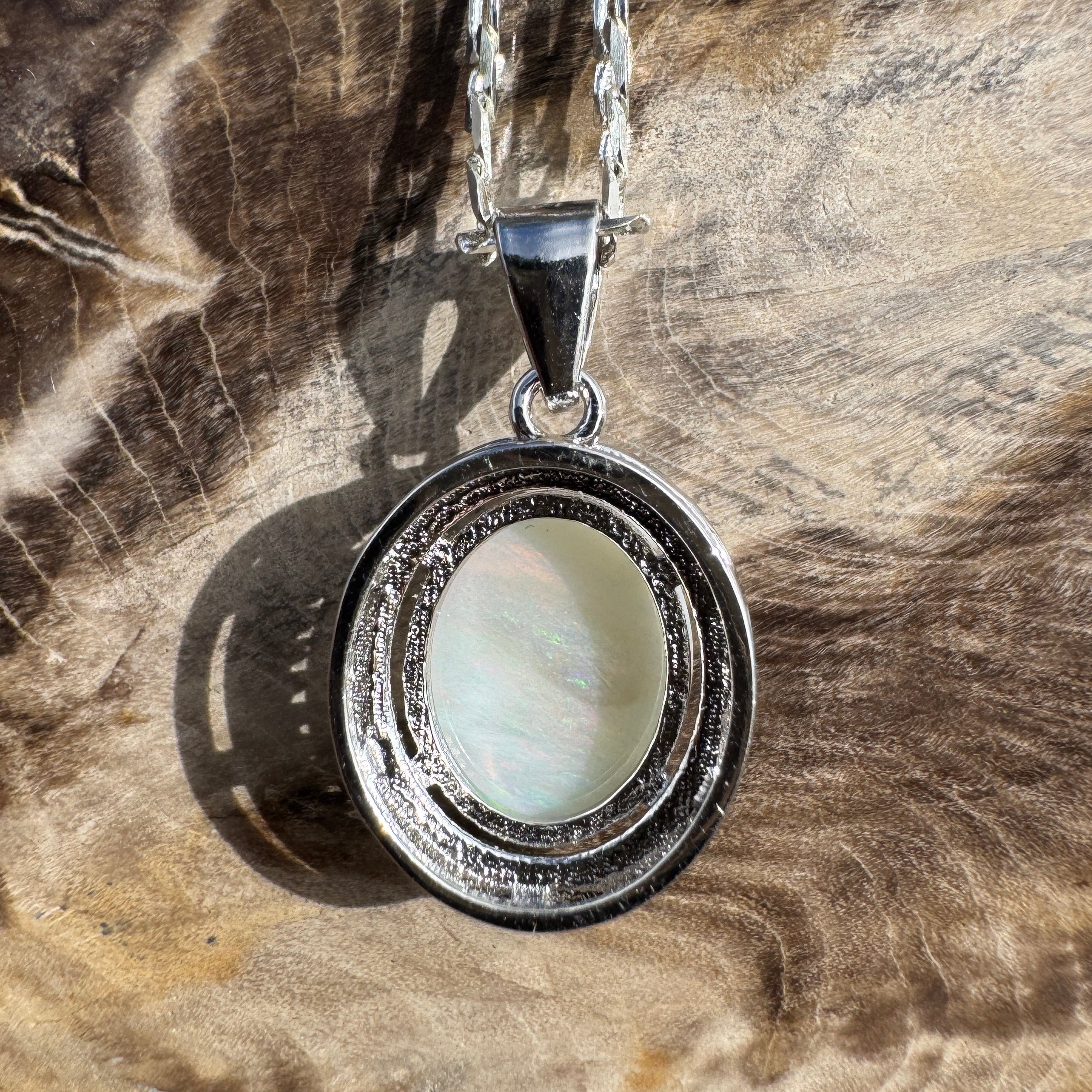 1.8ct Coober Pedy Opal Pendant Necklace ~ 'Binna Burra Rainforest' | 925 Sterling Silver | Solid Australian Opal
