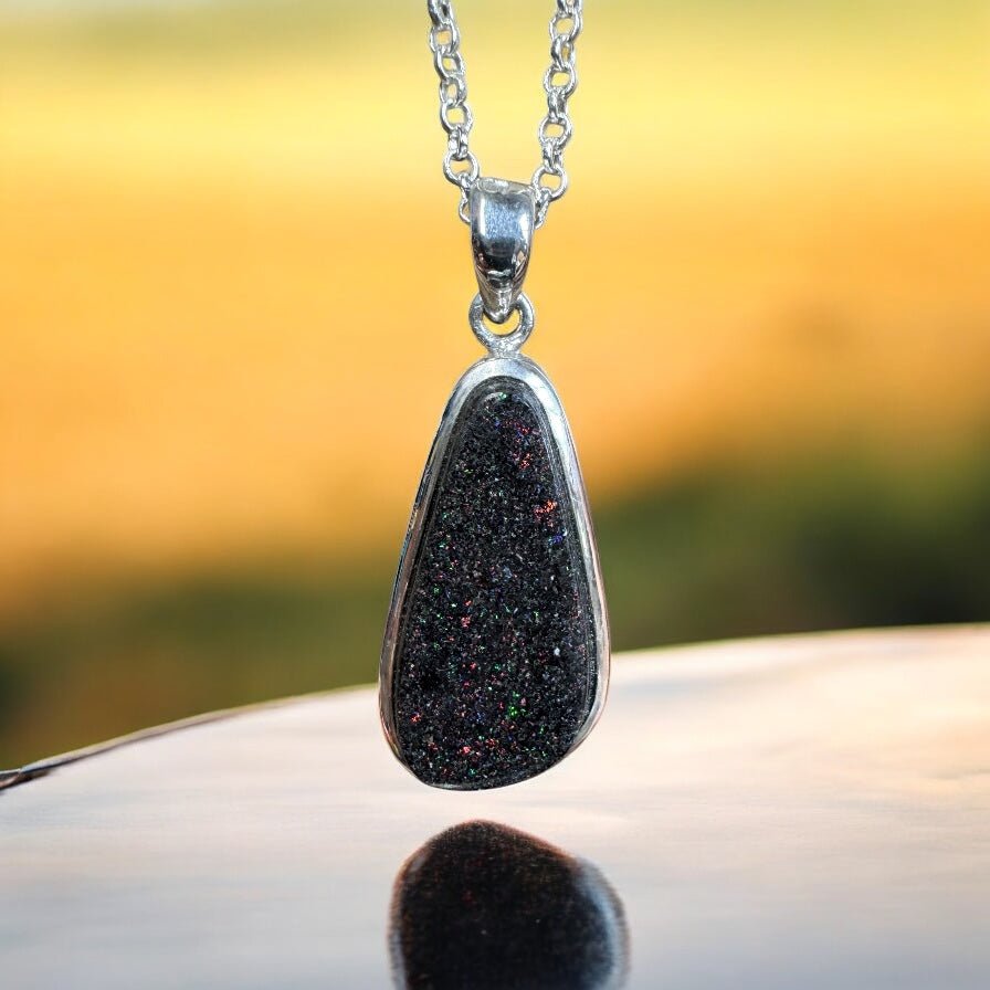 49ct Andamooka Matrix Opal 925 Silver Pendant