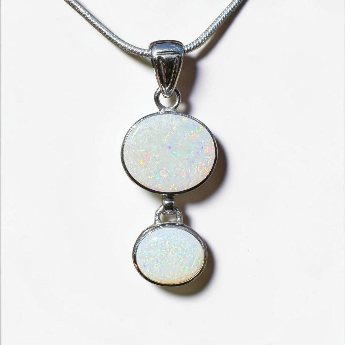 4.9ct Coober Pedy Opal Pendant Necklace ~ 'Kununurra Firelight' | 925 Sterling Silver | Solid Australian Opal