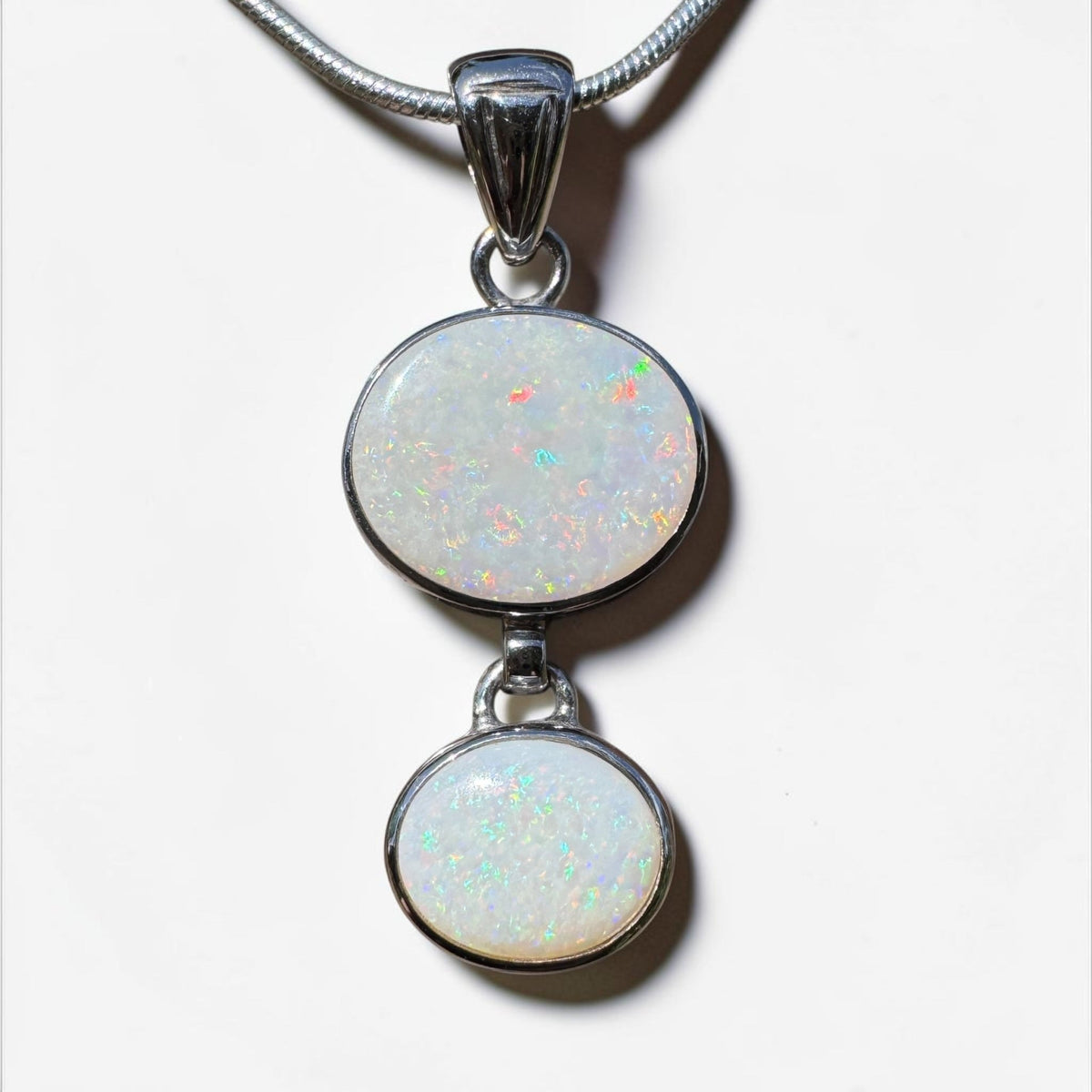4.9ct Coober Pedy Opal Pendant Necklace ~ 'Kununurra Firelight' | 925 Sterling Silver | Solid Australian Opal