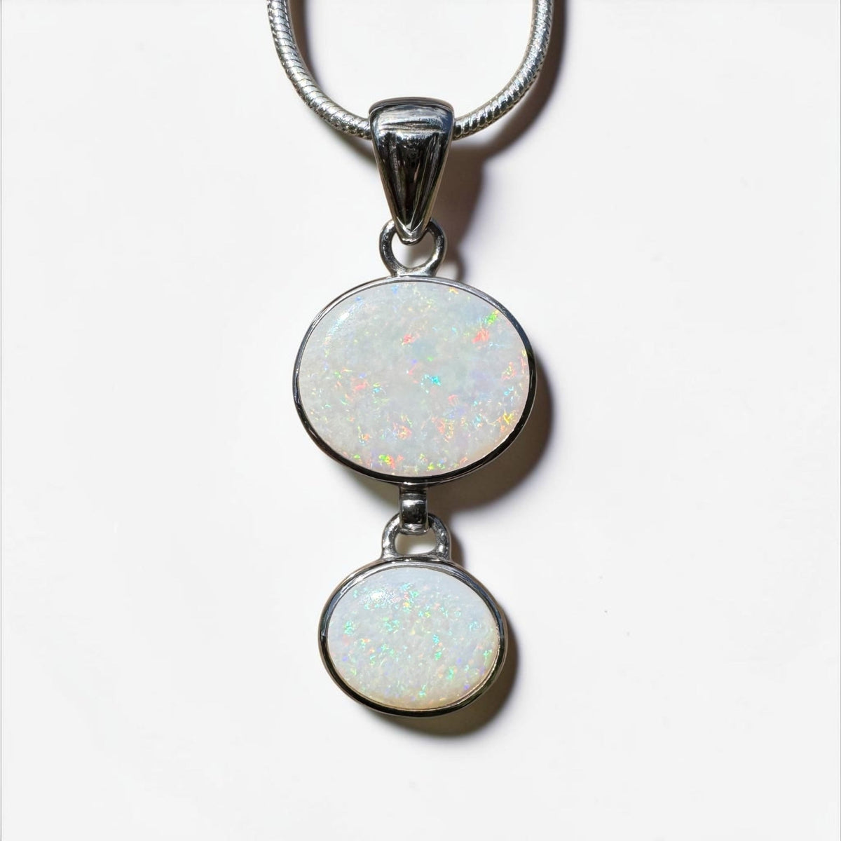 4.9ct Coober Pedy Opal Pendant Necklace ~ 'Kununurra Firelight' | 925 Sterling Silver | Solid Australian Opal