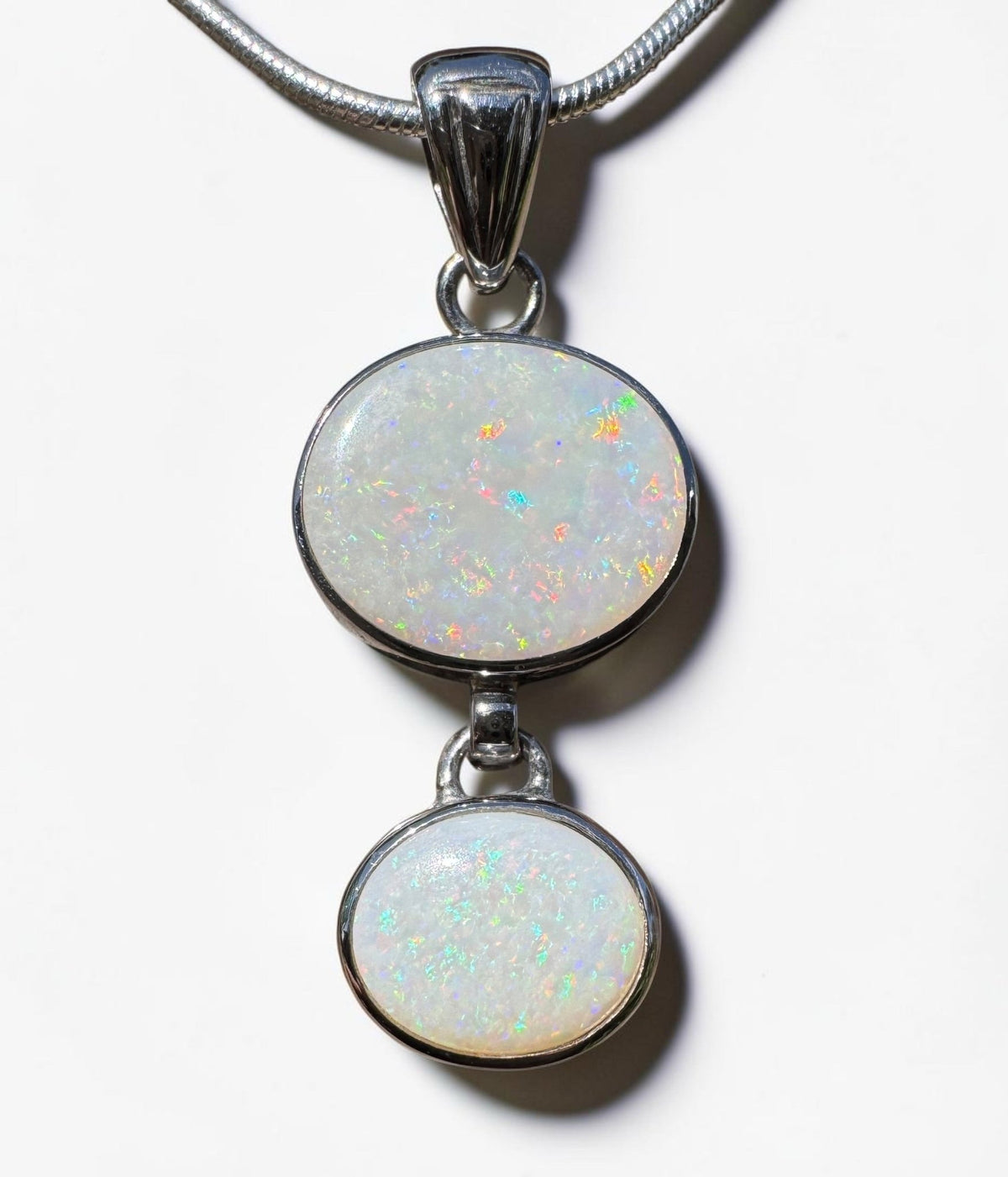 4.9ct Coober Pedy Opal Pendant Necklace ~ 'Kununurra Firelight' | 925 Sterling Silver | Solid Australian Opal