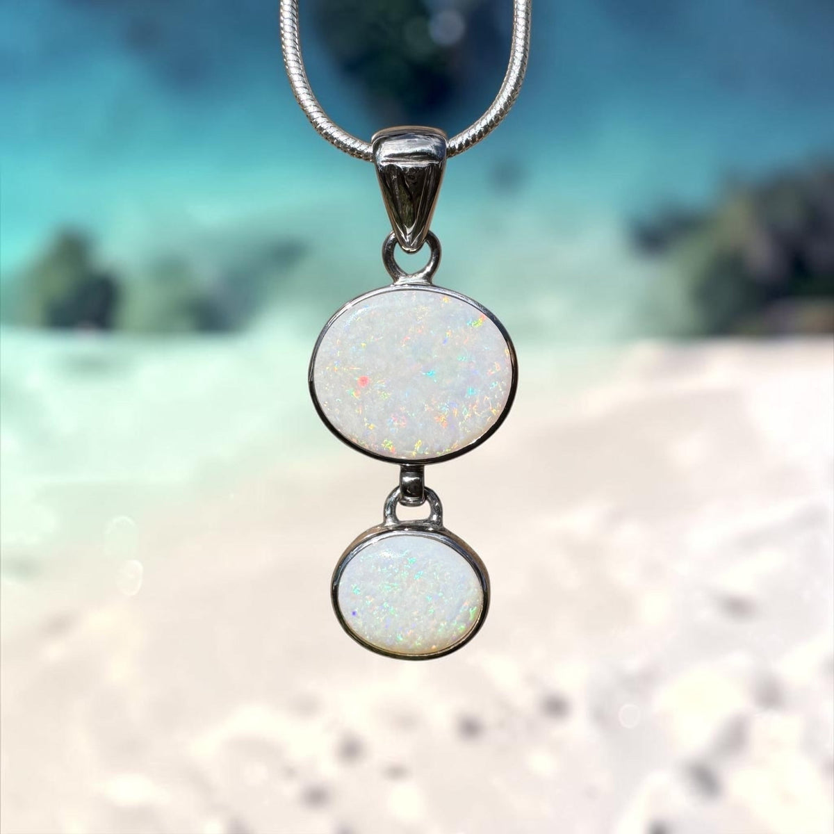 4.9ct Coober Pedy Opal Pendant Necklace ~ 'Kununurra Firelight' | 925 Sterling Silver | Solid Australian Opal