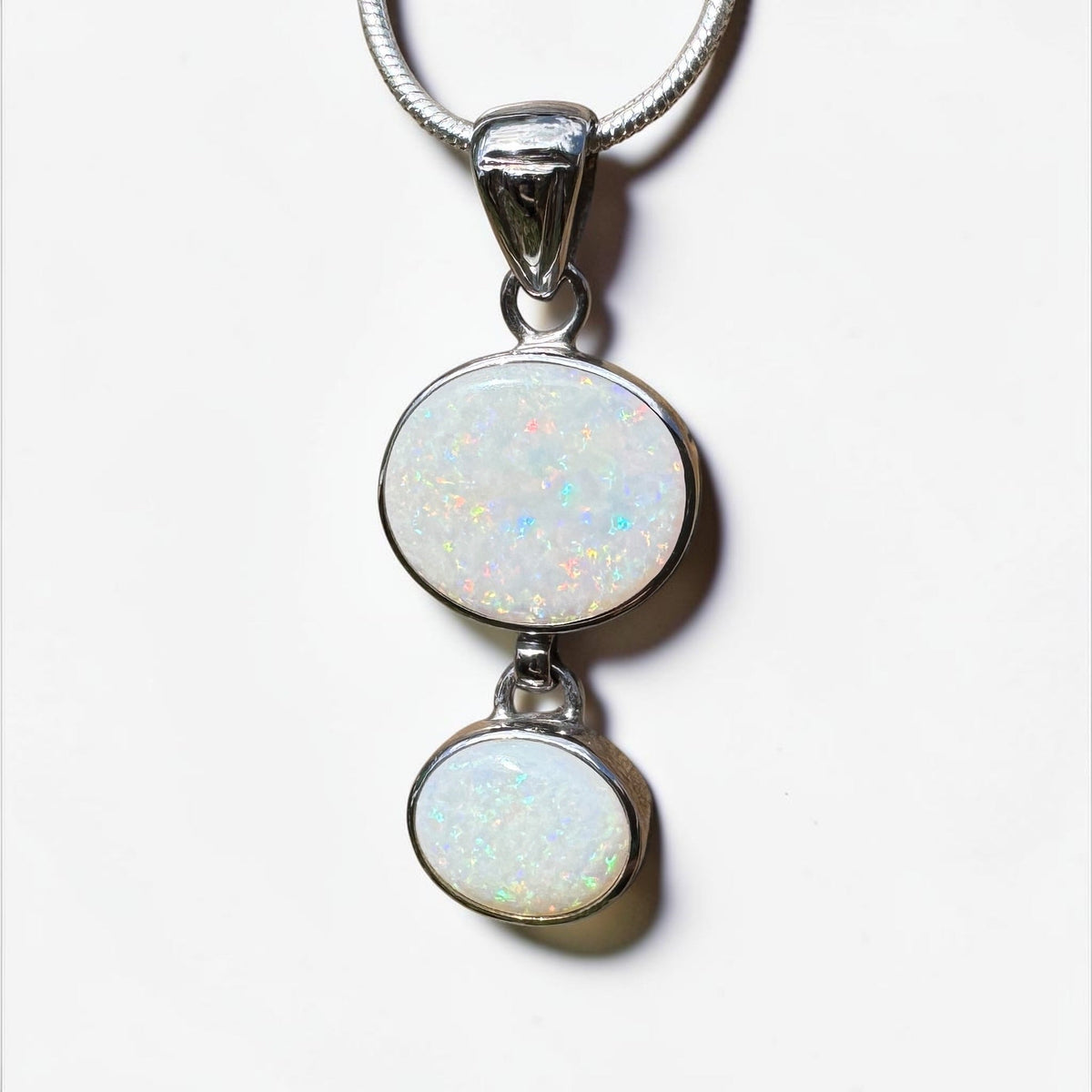 4.9ct Coober Pedy Opal Pendant Necklace ~ 'Kununurra Firelight' | 925 Sterling Silver | Solid Australian Opal