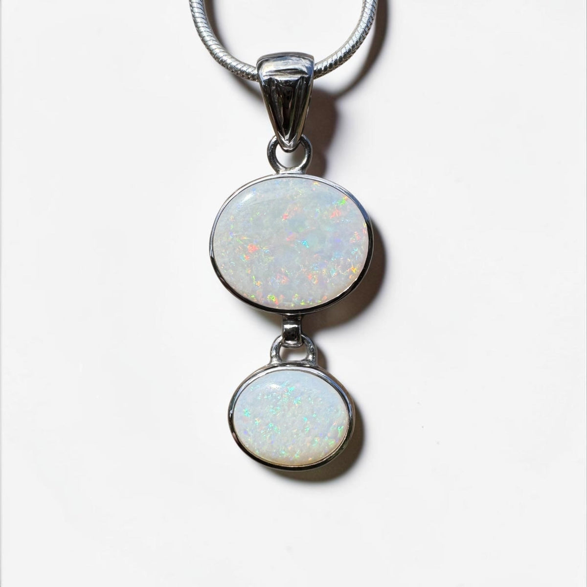 4.9ct Coober Pedy Opal Pendant Necklace ~ 'Kununurra Firelight' | 925 Sterling Silver | Solid Australian Opal