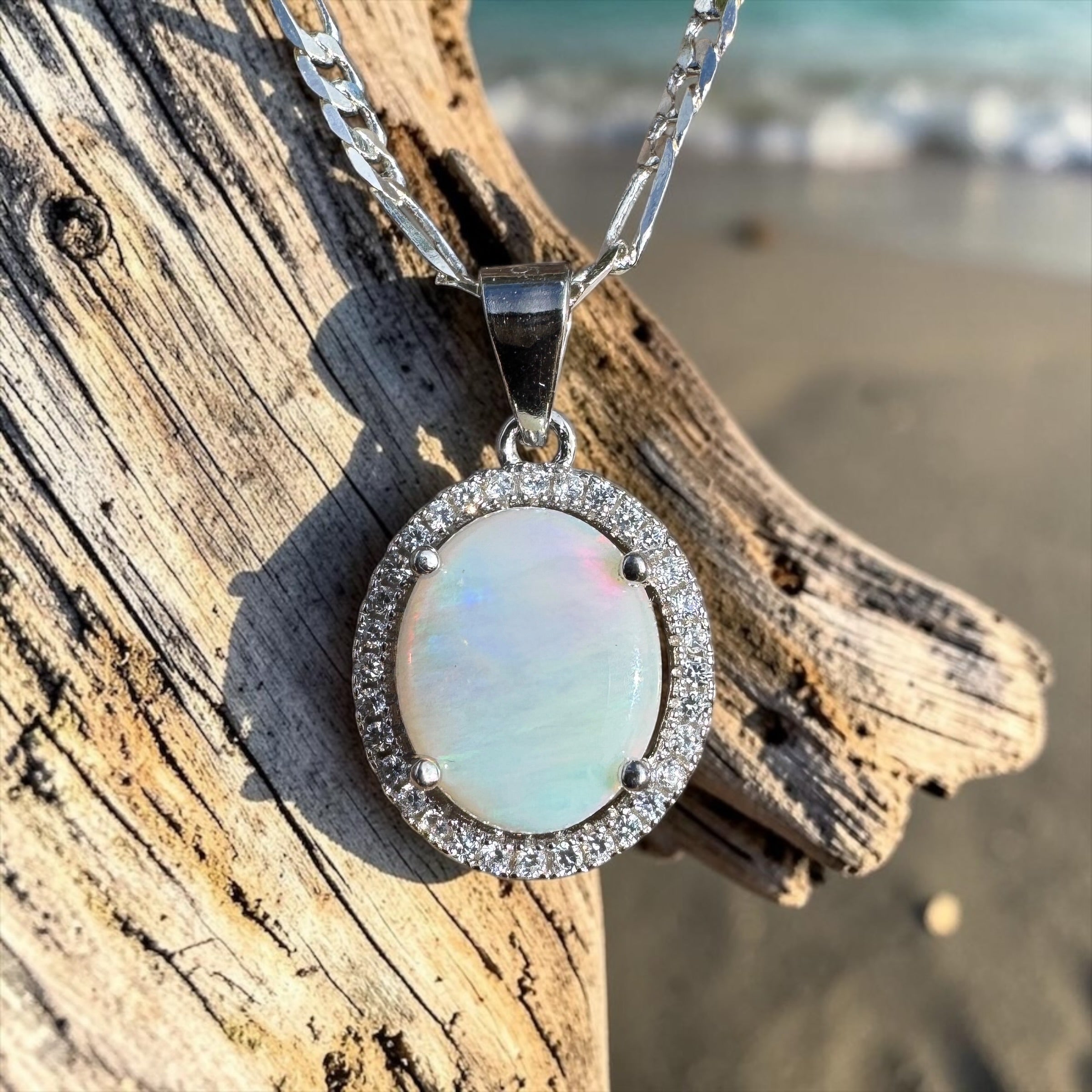 1.8ct Coober Pedy Opal Pendant Necklace ~ 'Binna Burra Rainforest' | 925 Sterling Silver | Solid Australian Opal