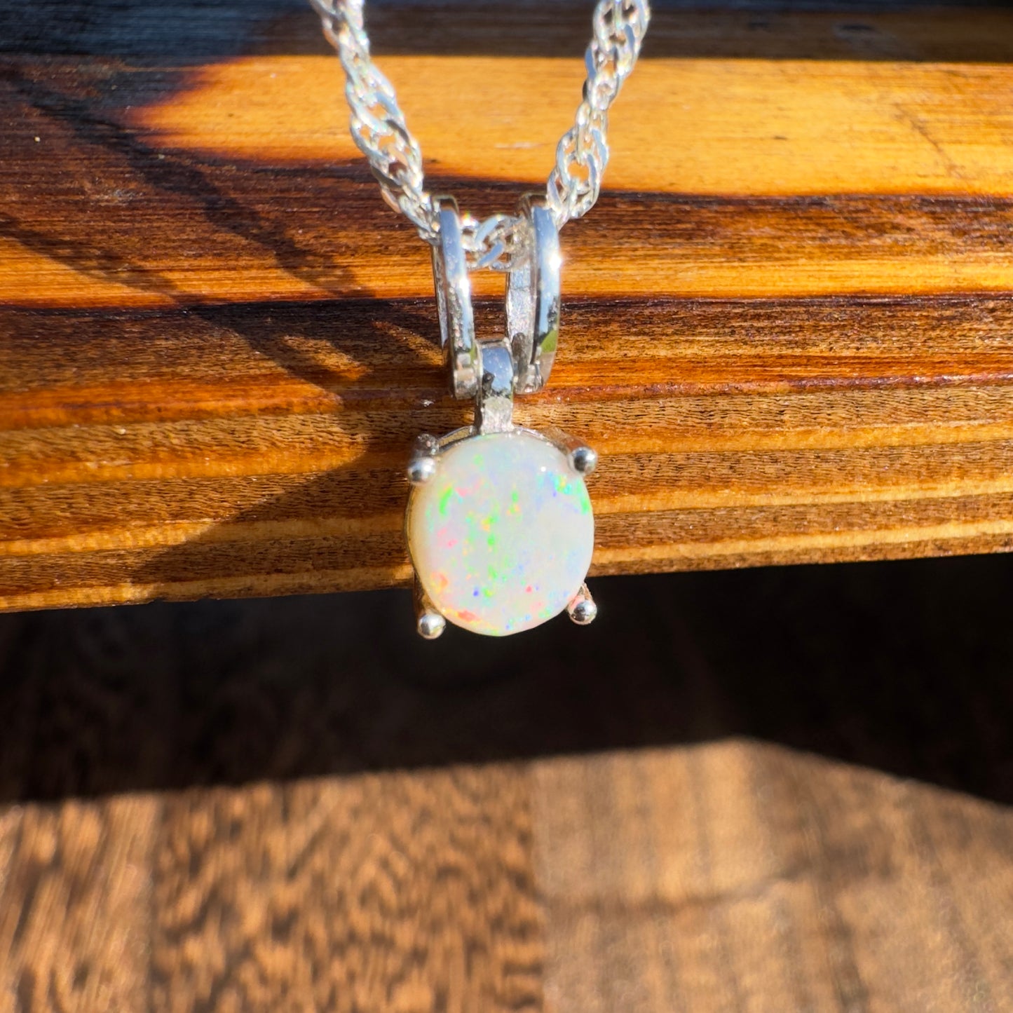 'Dreamtime Spirit' ~ Handcrafted 0.8ct Solid Lightning Ridge Opal Sterling Silver Pendant Necklace - Iona Opal Australia