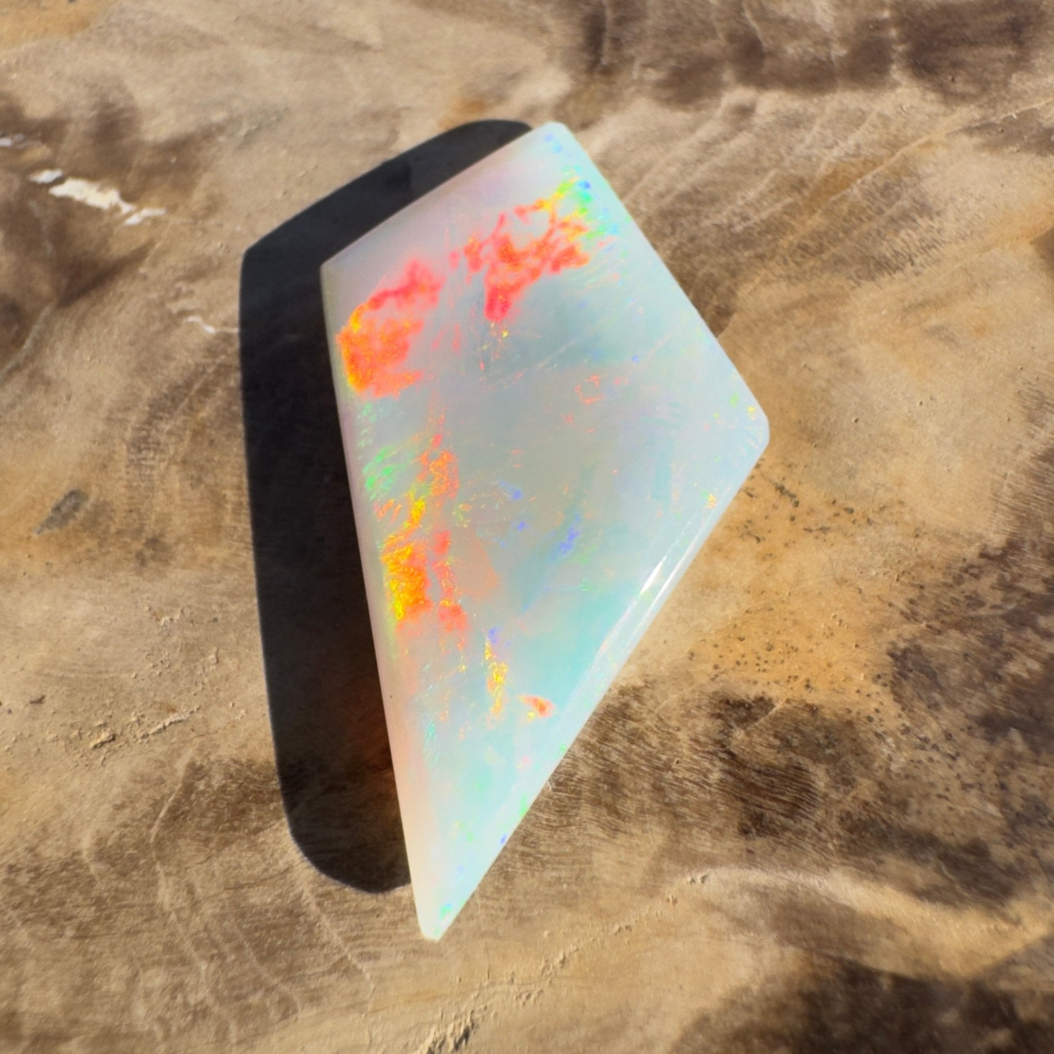 5.2ct Coober Pedy White Opal | Solid Australian Opal | Hand-Cut
