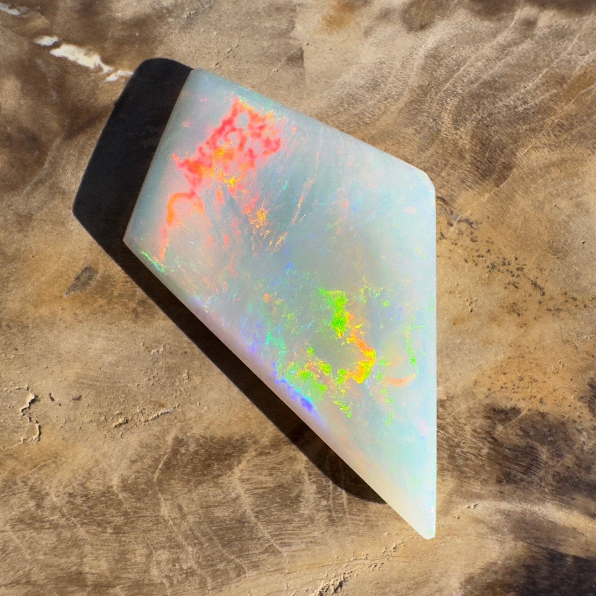 5.2ct Coober Pedy White Opal | Solid Australian Opal | Hand-Cut