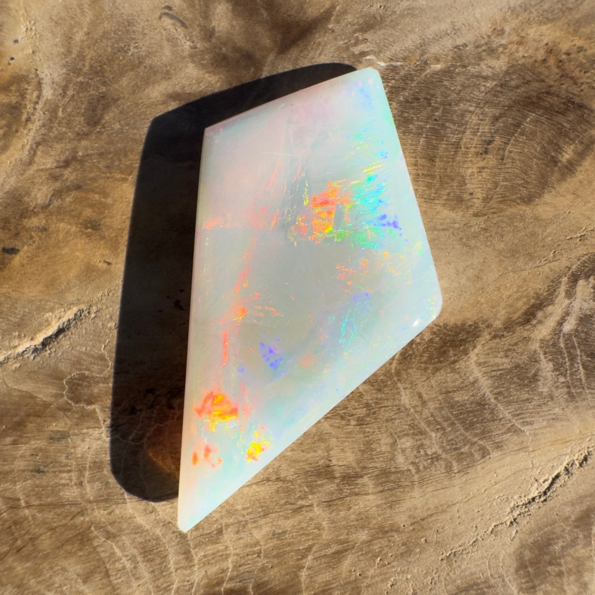 5.2ct Coober Pedy White Opal | Solid Australian Opal | Hand-Cut