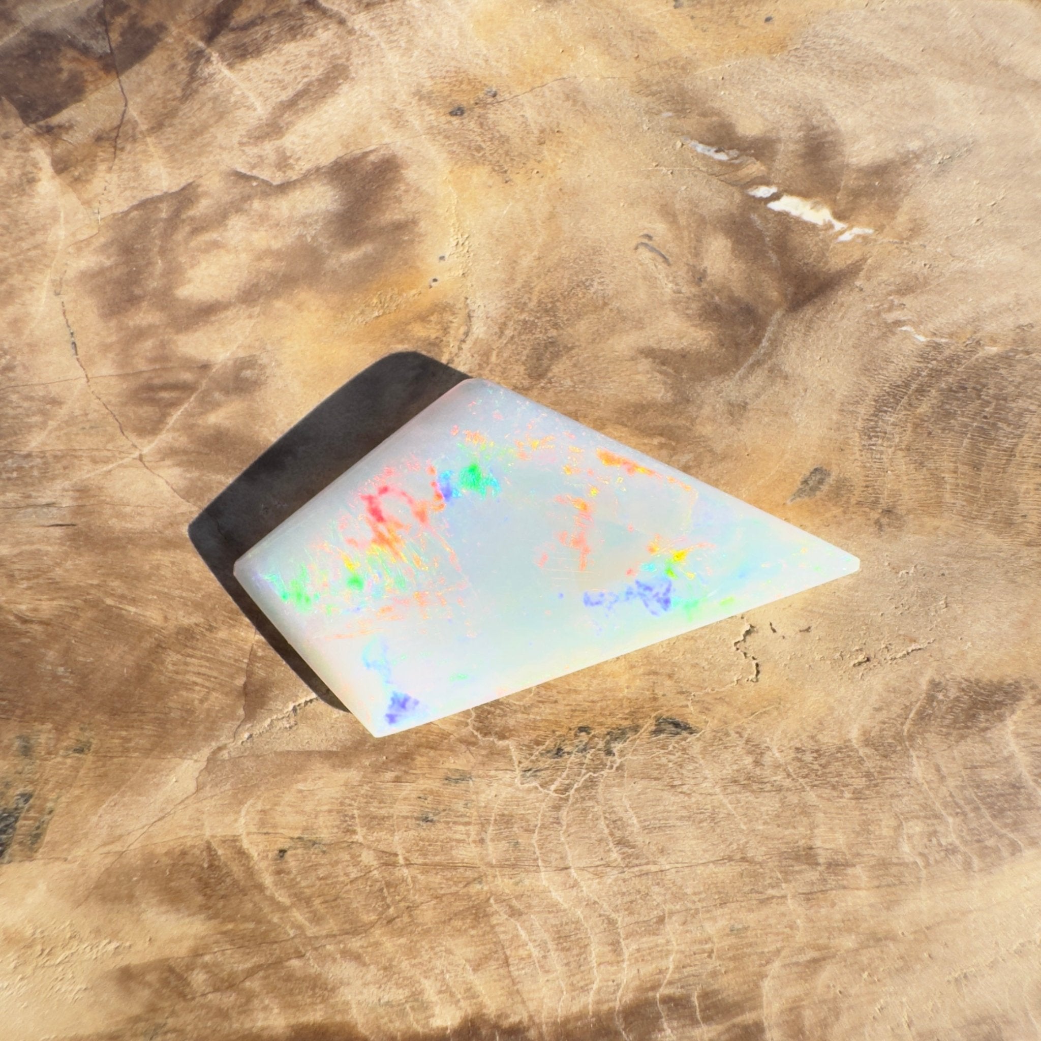 5.2ct Coober Pedy White Opal | Solid Australian Opal | Hand-Cut