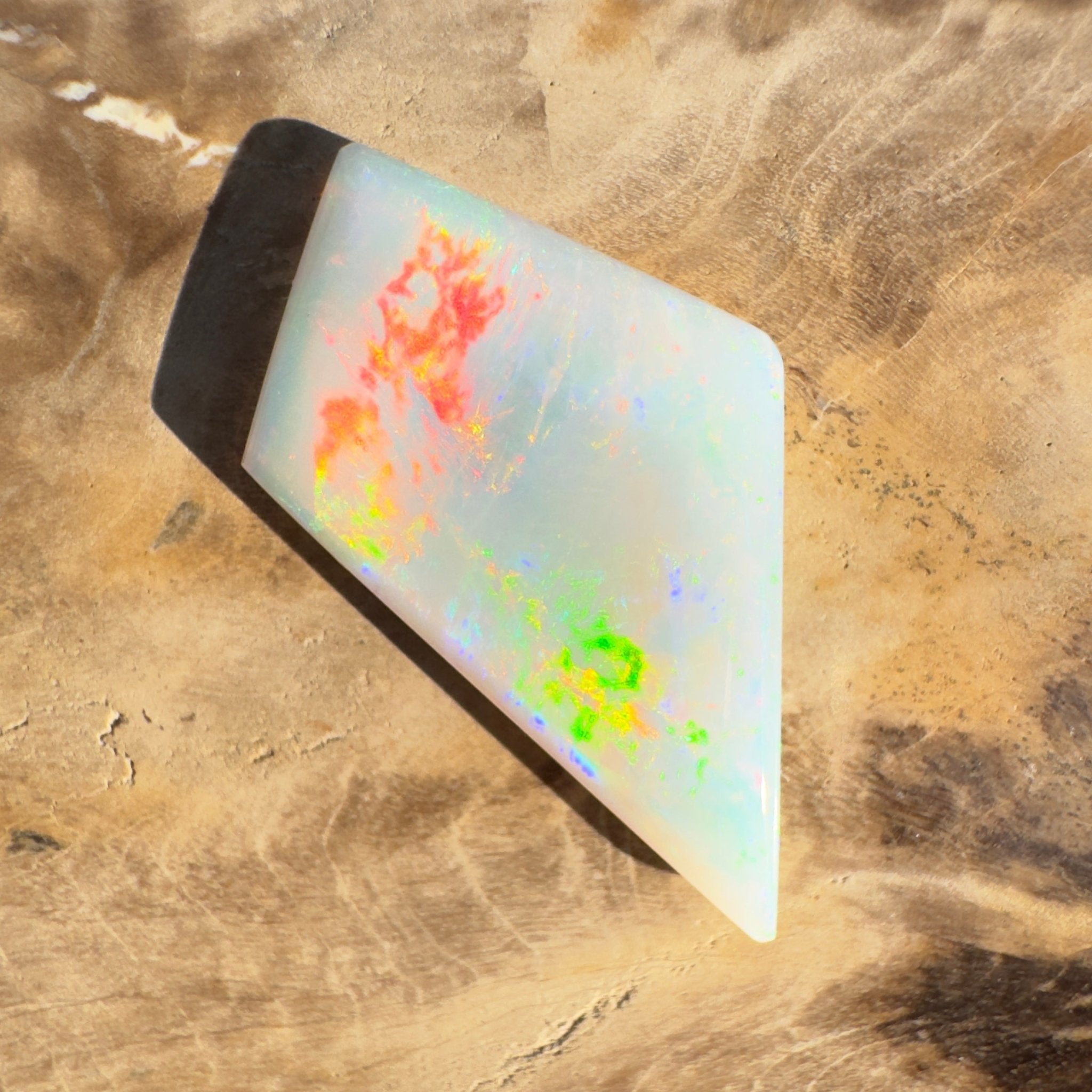 5.2ct Coober Pedy White Opal | Solid Australian Opal | Hand-Cut
