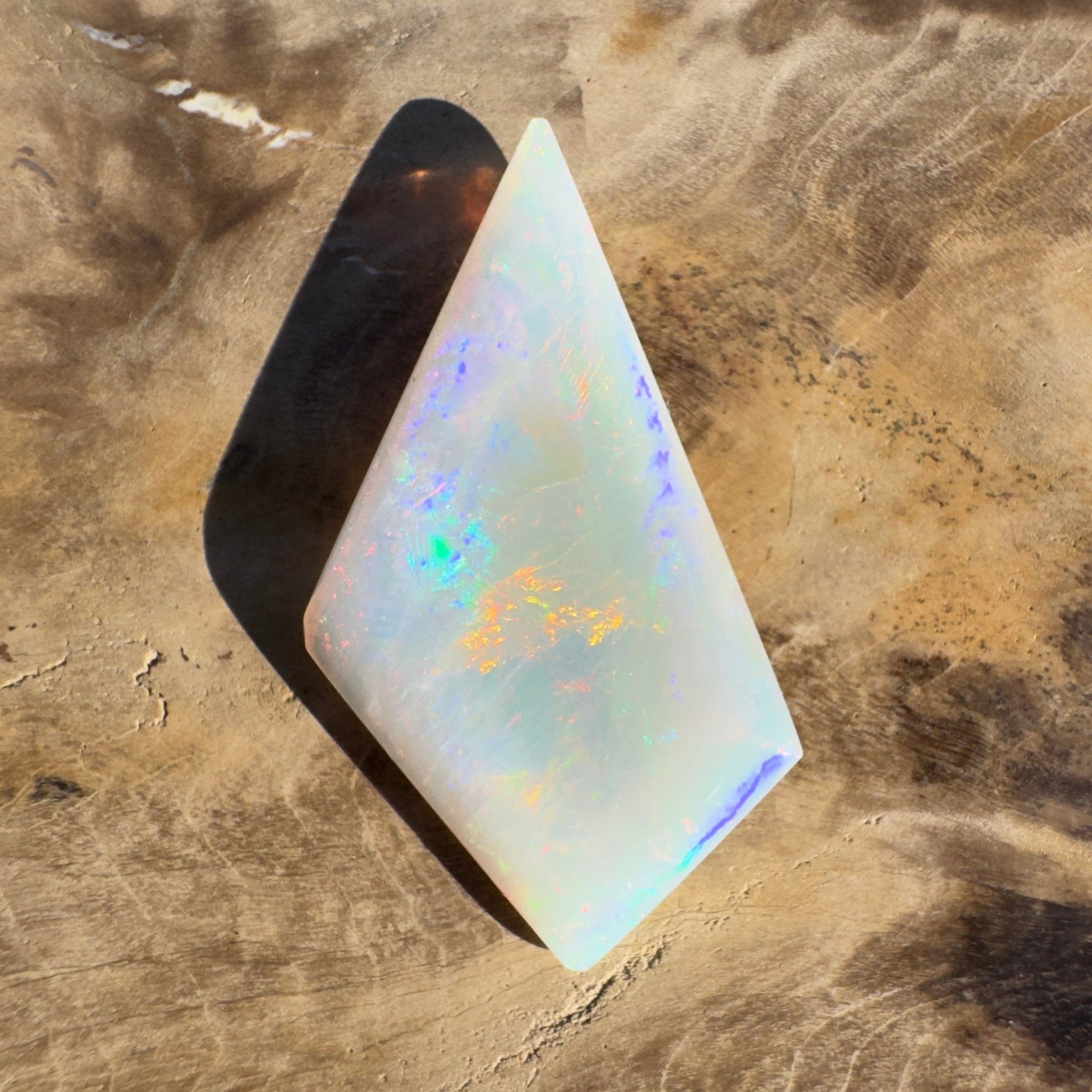 5.2ct Coober Pedy White Opal | Solid Australian Opal | Hand-Cut