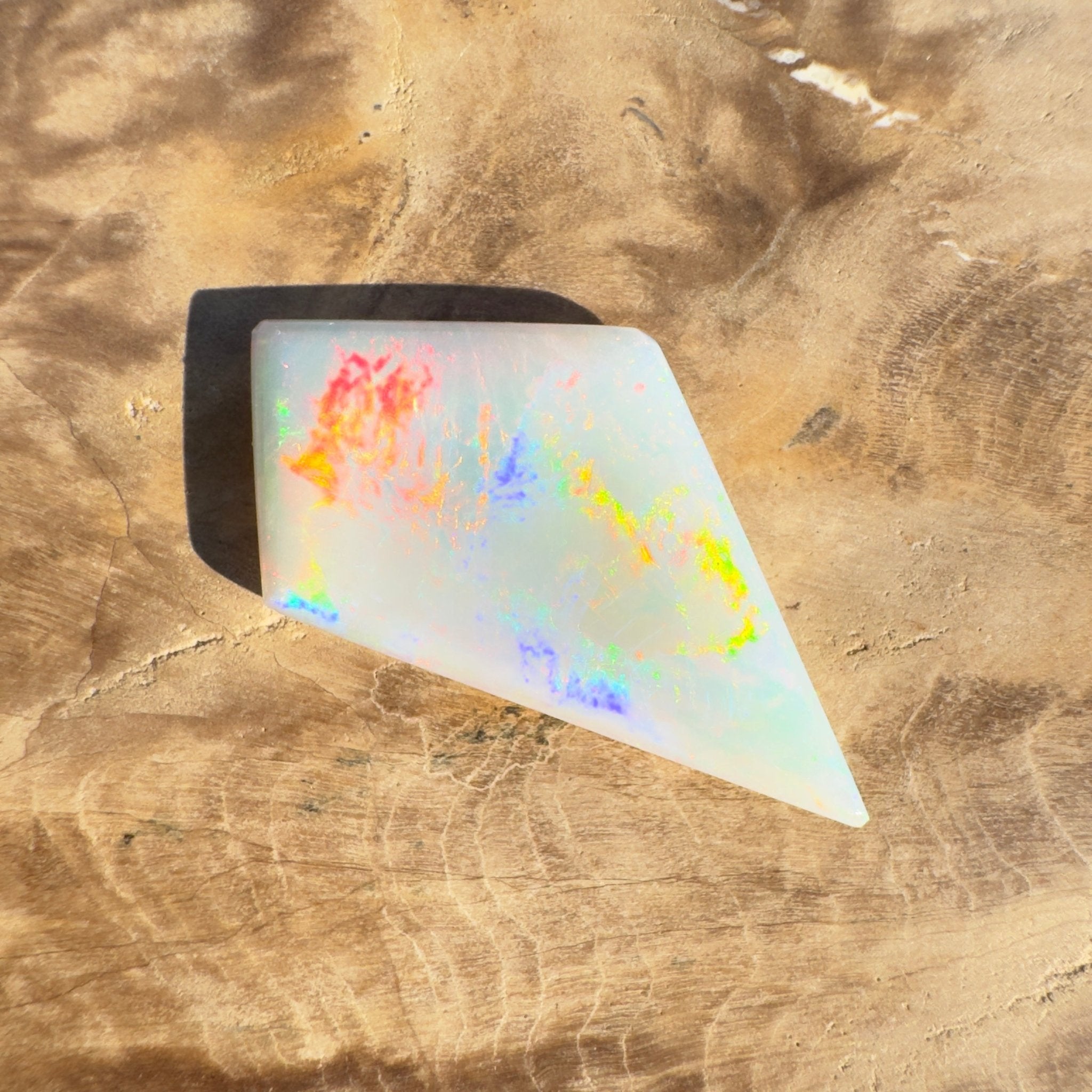 5.2ct Coober Pedy White Opal | Solid Australian Opal | Hand-Cut