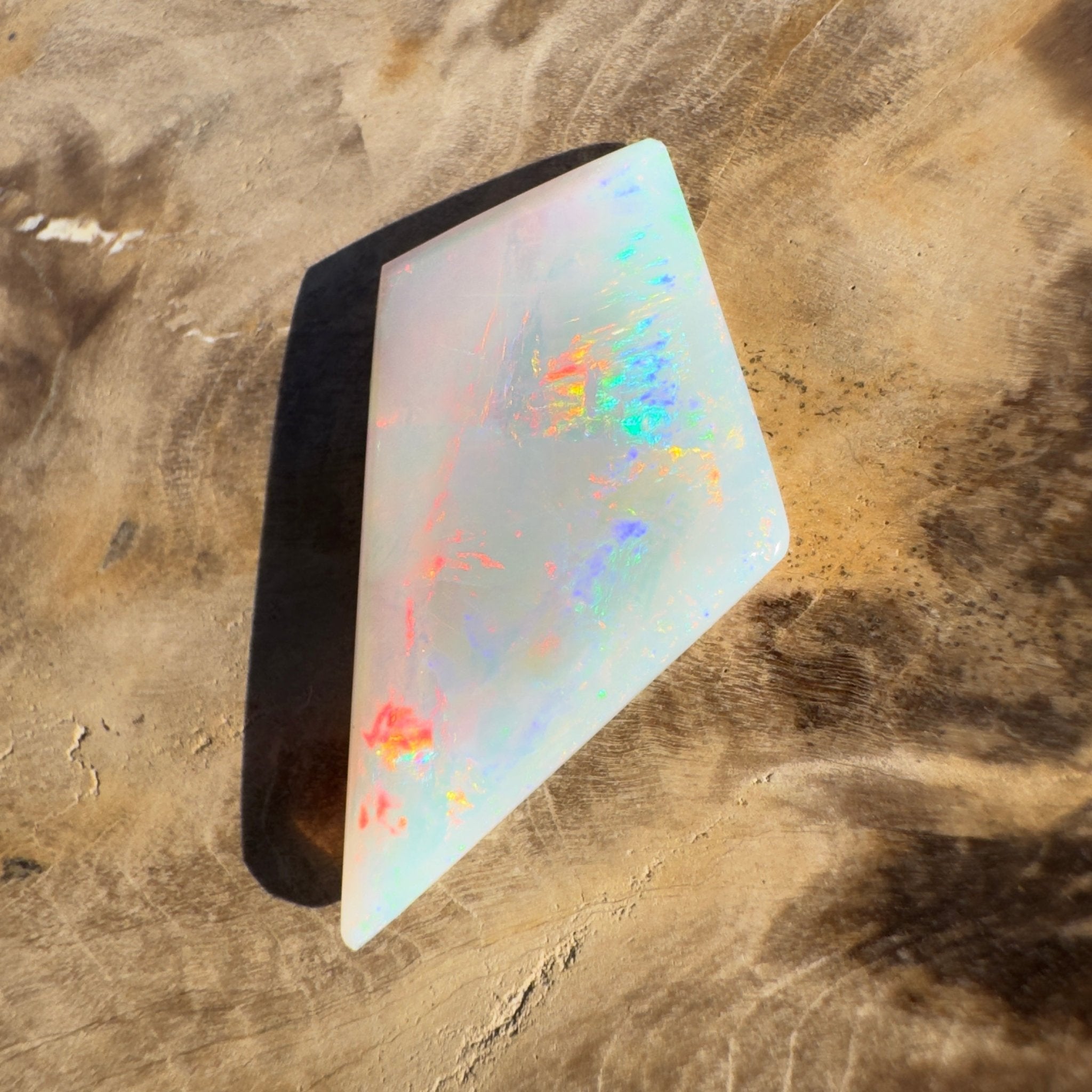 5.2ct Coober Pedy White Opal | Solid Australian Opal | Hand-Cut