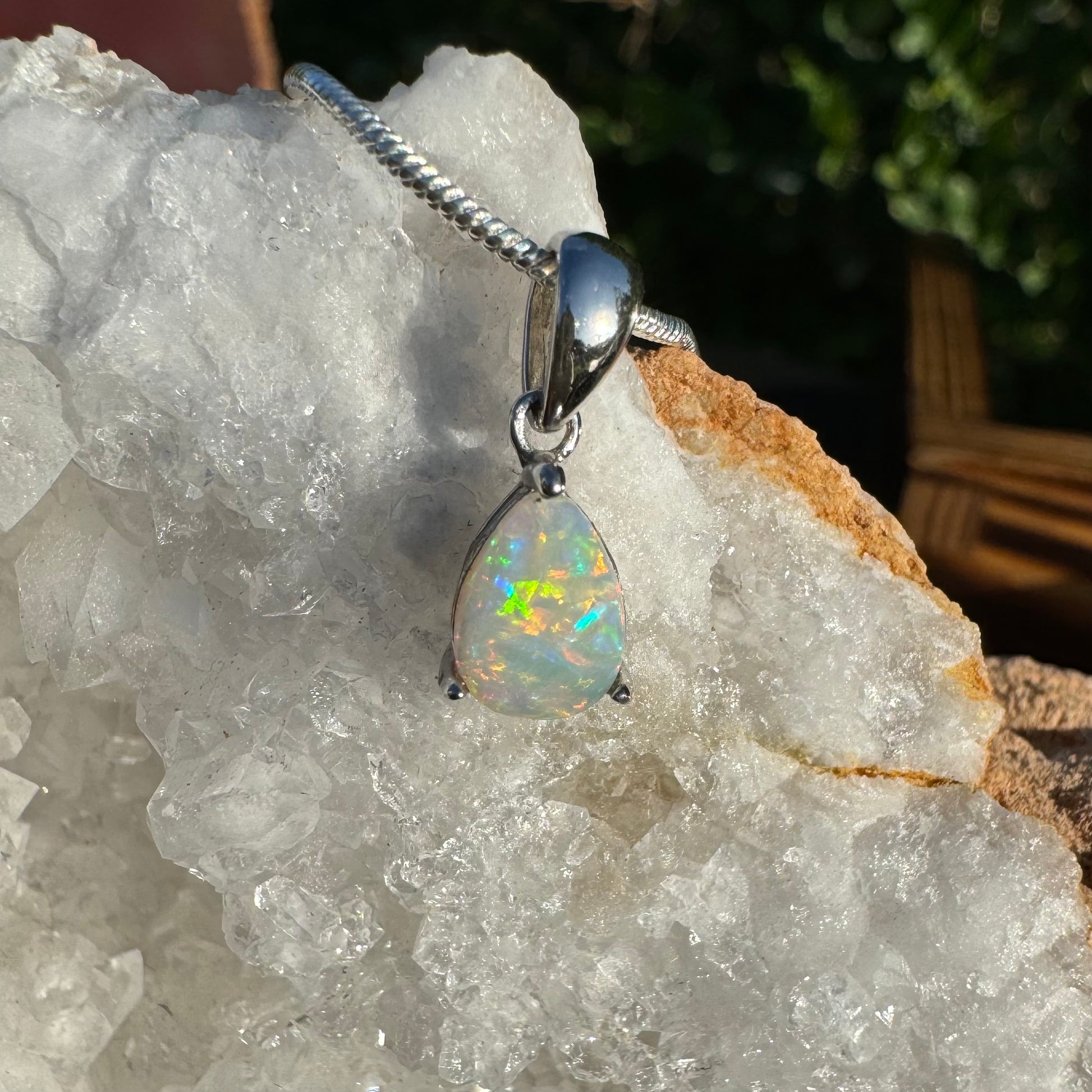 'Desert Radiance' ~ Handcrafted 1.5ct Solid Lightning Ridge Opal Sterling Silver Pendant Necklace - Iona Opal Australia