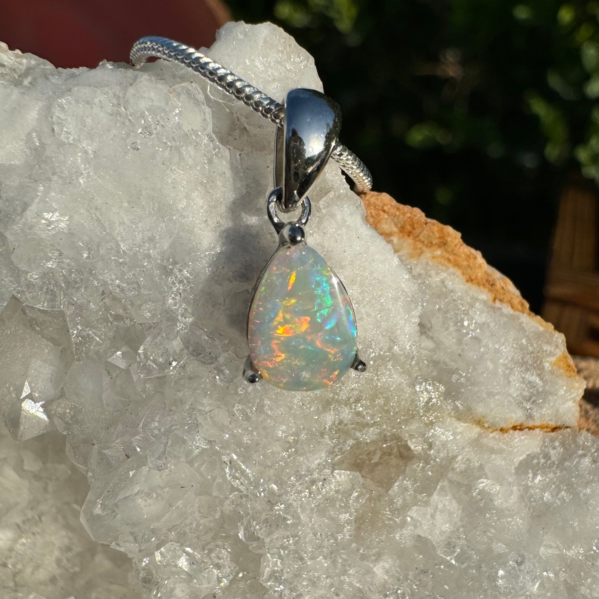 'Desert Radiance' ~ Handcrafted 1.5ct Solid Lightning Ridge Opal Sterling Silver Pendant Necklace - Iona Opal Australia