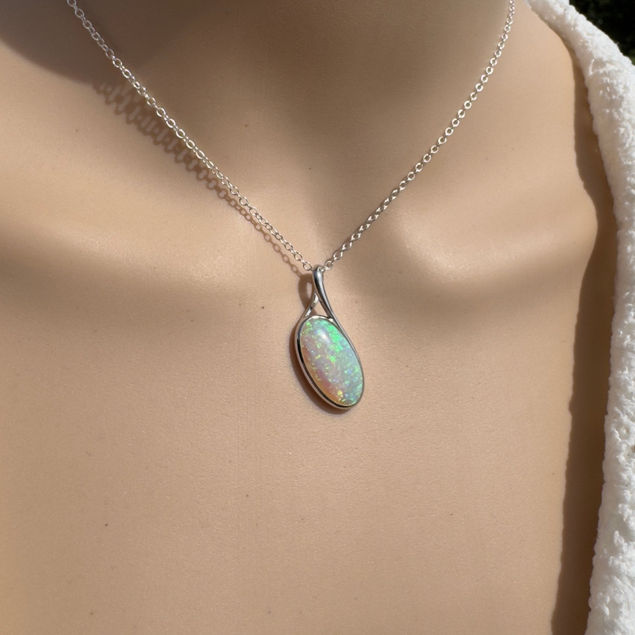 5.3ct Coober Pedy Crystal Opal Pendant Necklace ~ 'Narooma Depth' | 925 Sterling Silver | Solid Australian Opal