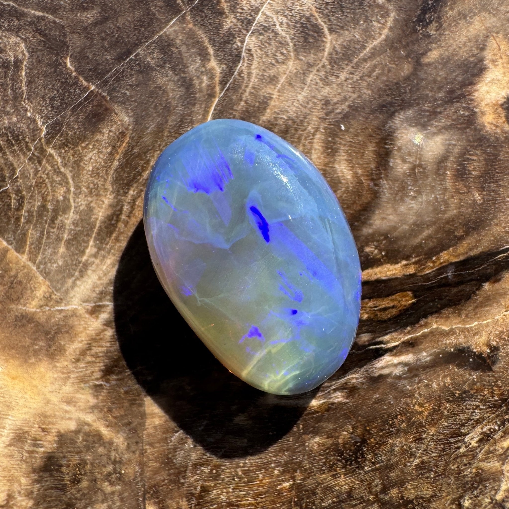 5.3ct Hand - cut Solid Lightning Ridge Semi Black Opal