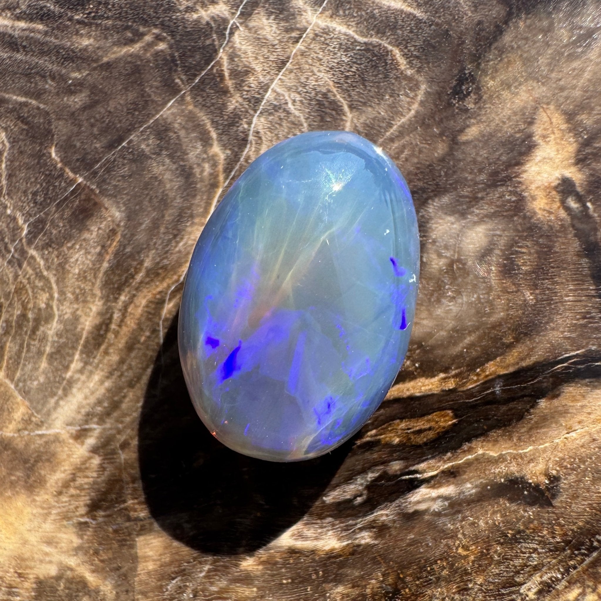 5.3ct Hand - cut Solid Lightning Ridge Semi Black Opal