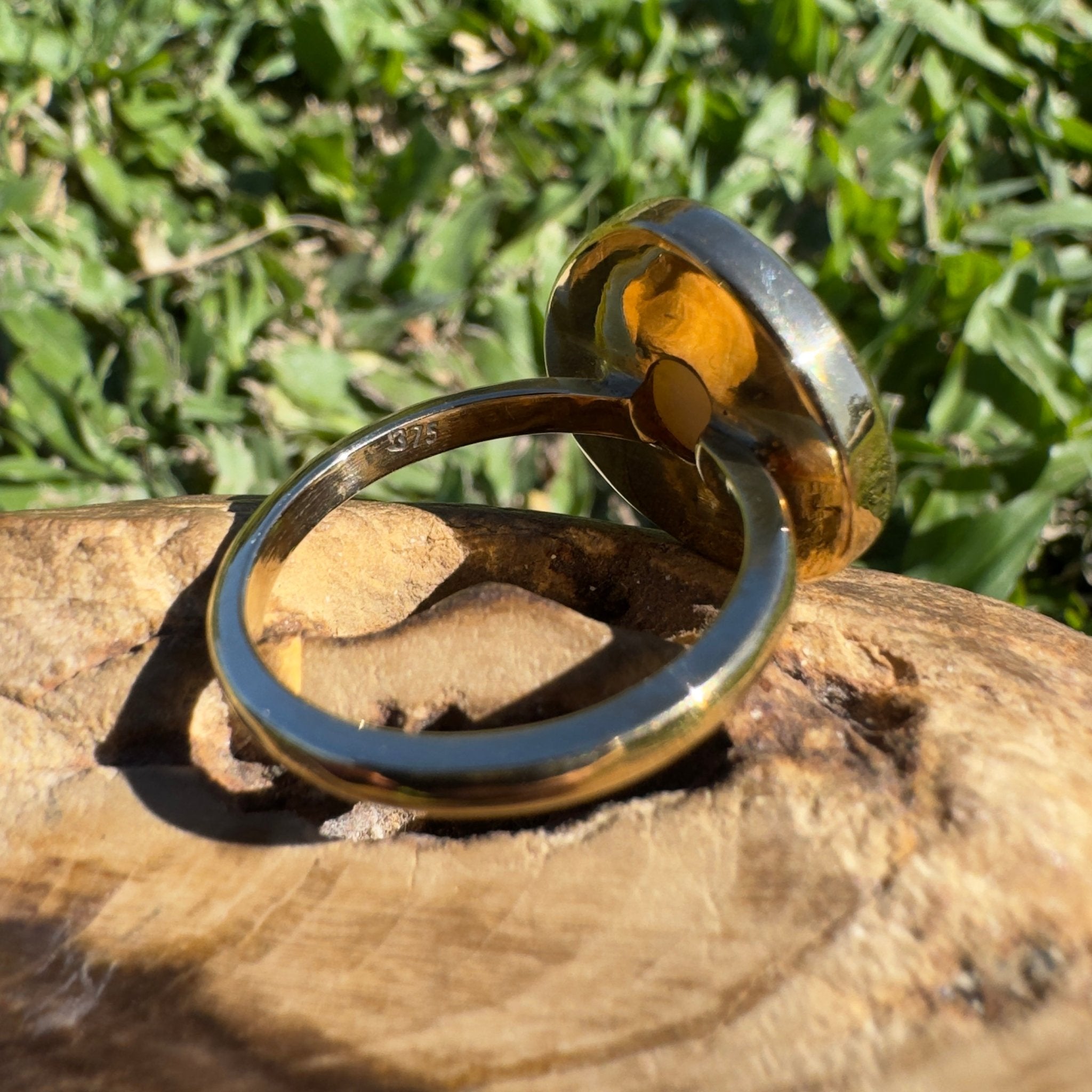 5.5ct Lightning Ridge Opal Ring ~ 'Uluru Greens' | 9ct Yellow Gold | Solid Australian Opal