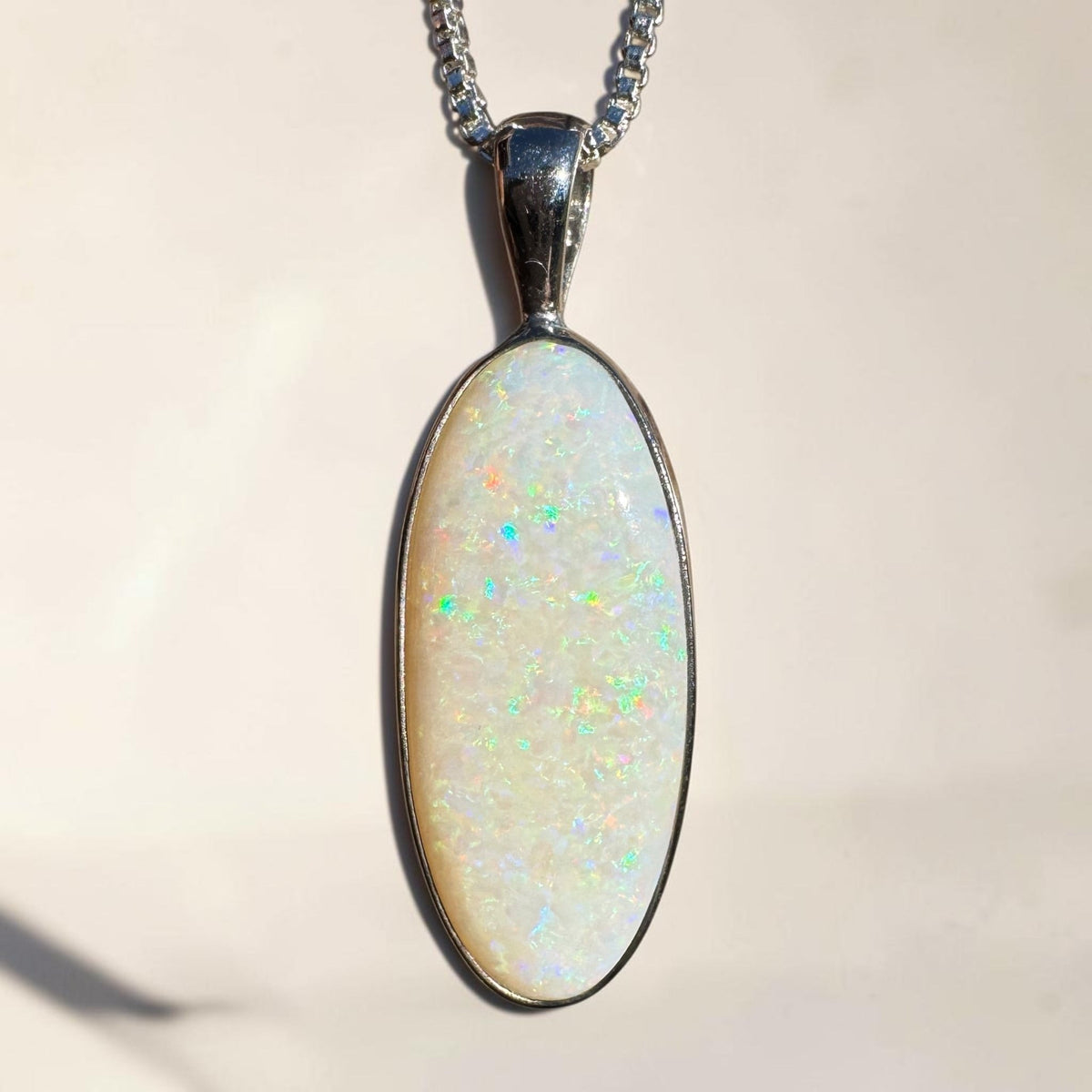 5.6ct Coober Pedy Opal Pendant Necklace ~ 'Lake Ballard Ember' | 925 Sterling Silver | Solid Australian Opal