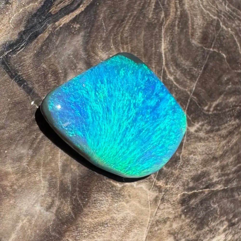 5.6ct Lightning Ridge Black Opal Solid Hand - Cut