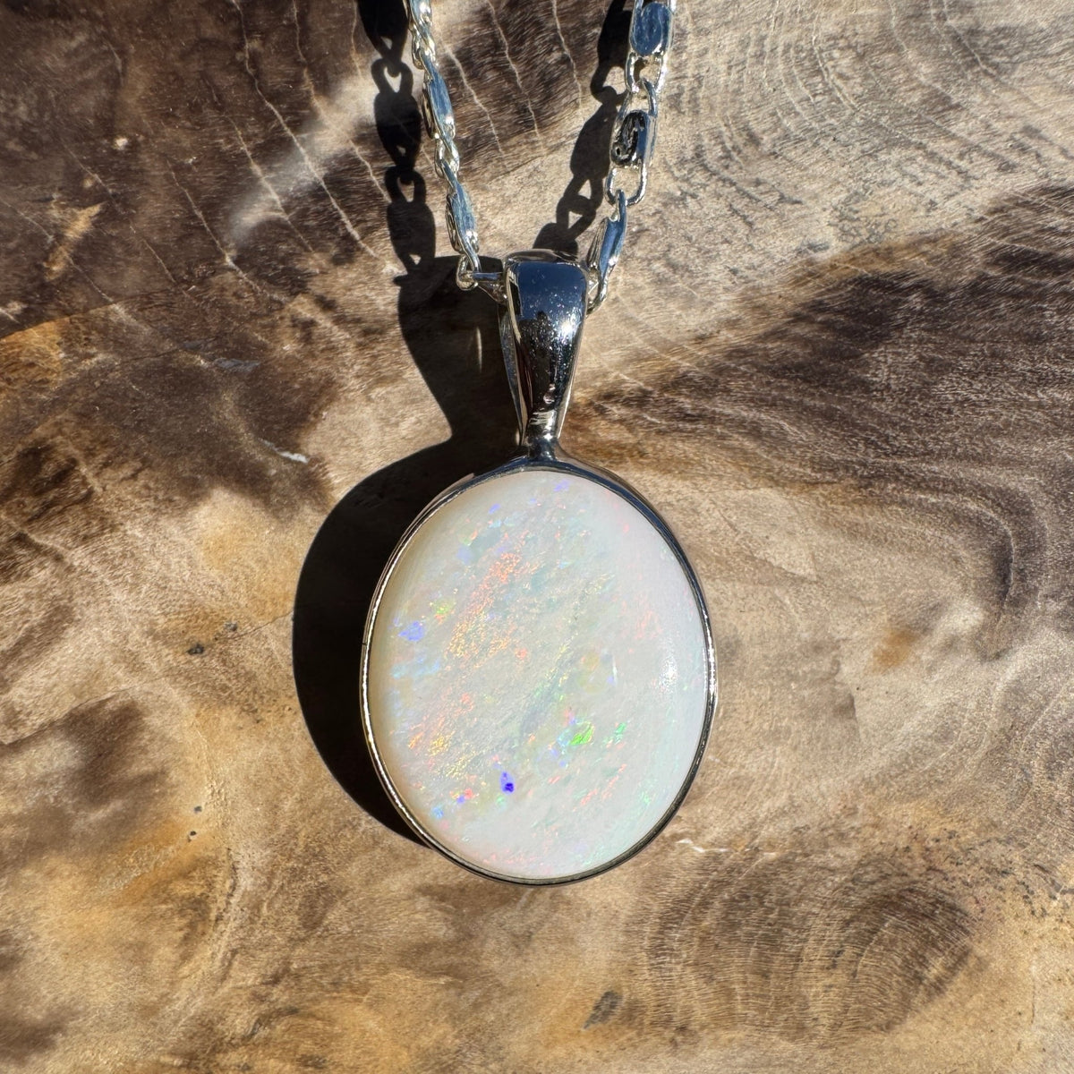 5ct Coober Pedy Opal Pendant Necklace ~ 'Liffey Falls Beacon' | 925 Sterling Silver | Solid Australian Opal